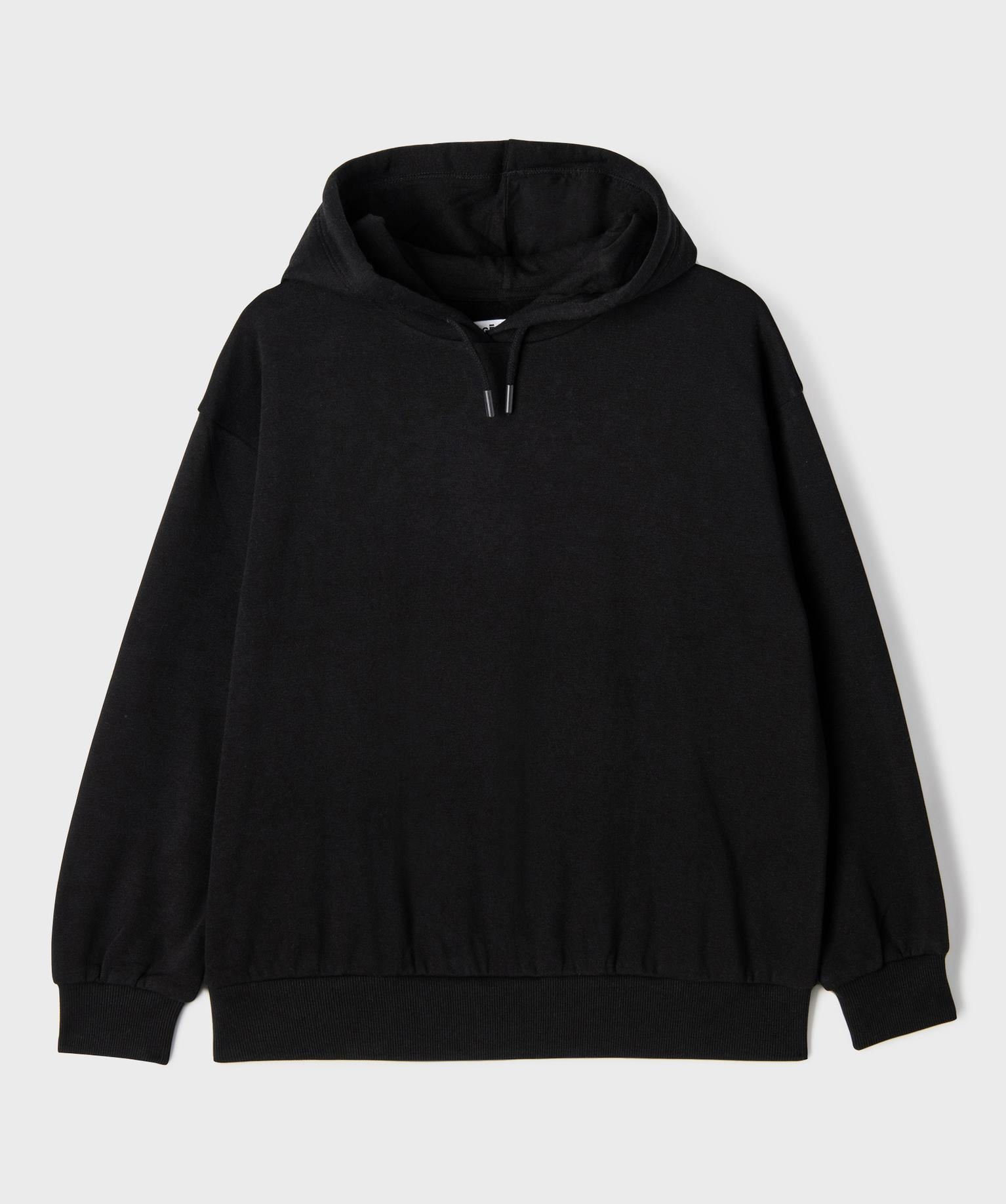 sweat a capuche en molleton uni fille noir standard sweats