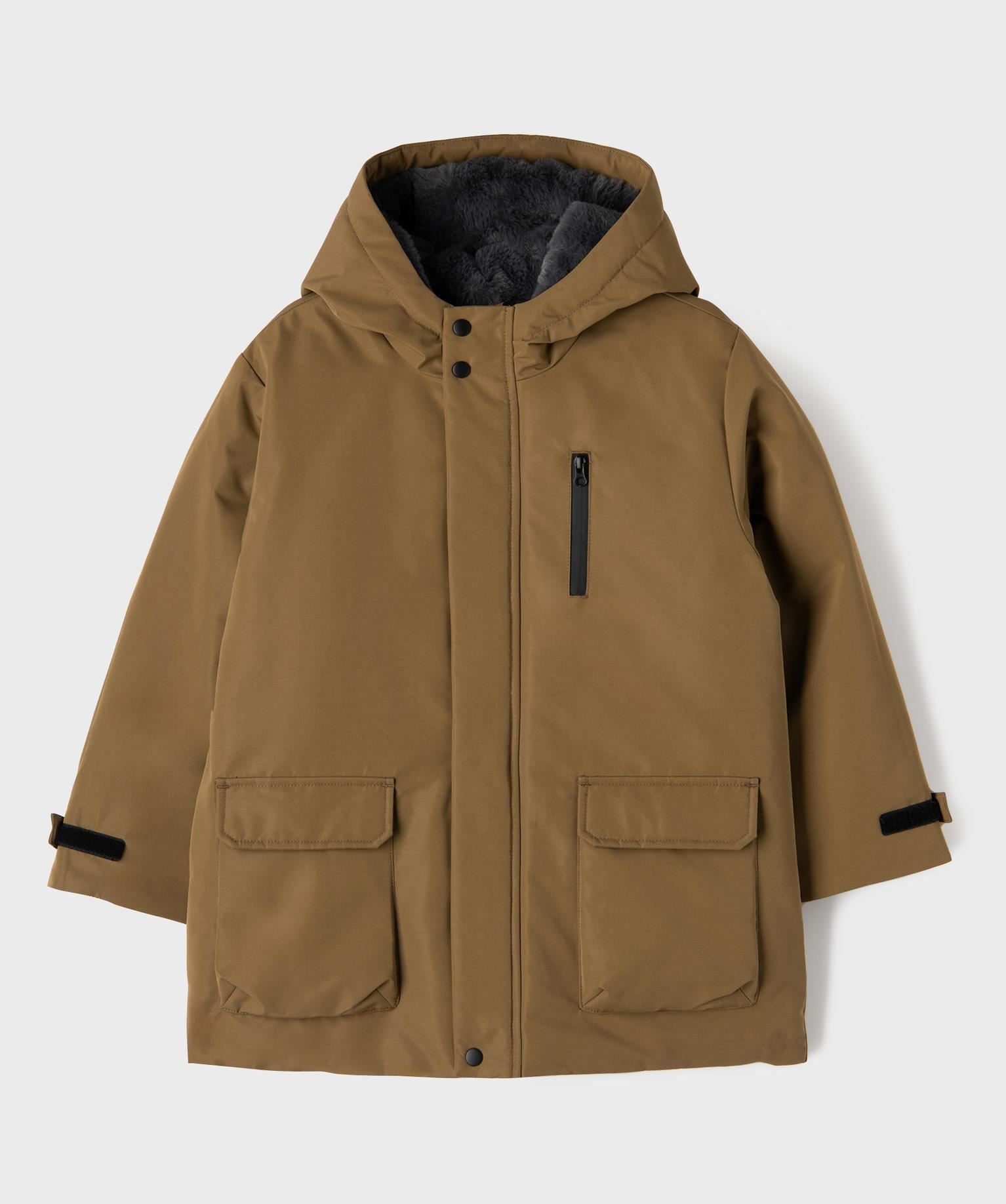 parka a capuche avec doublure douillette garcon marron standard garcon | G??MO