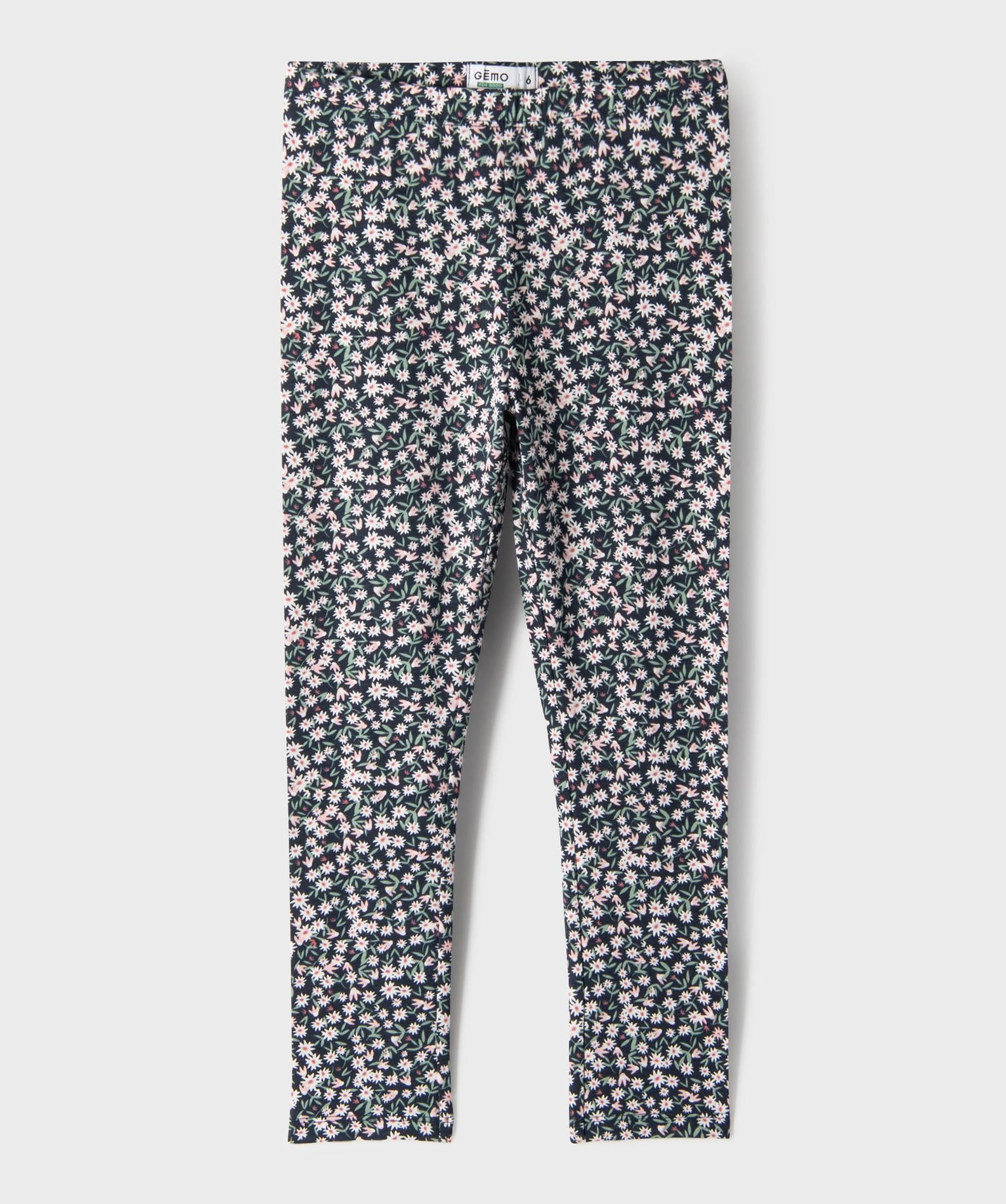 legging imprime en maille fine fille bleu