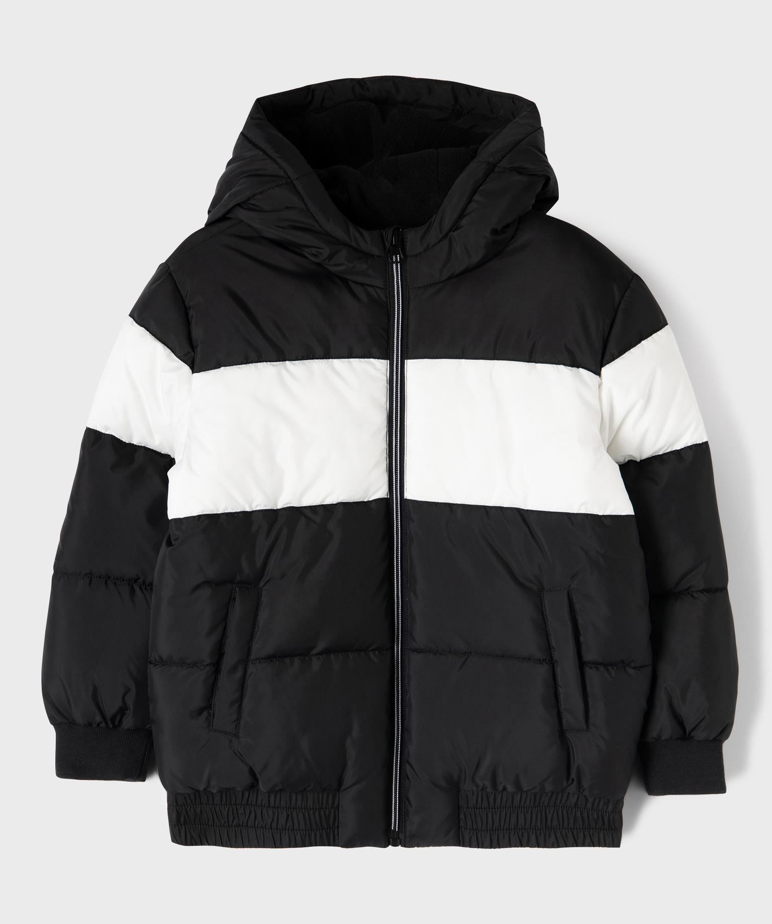 doudoune a capuche doublee polaire garcon noir standard