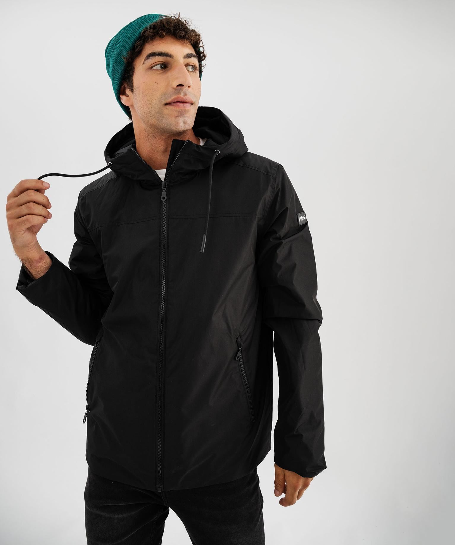 blouson impermeable a capuche homme noir standard blousons