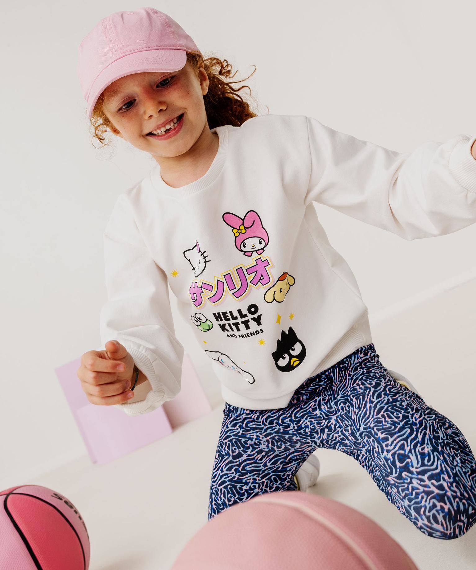 sweat a motifs colores fille - hello kitty beige