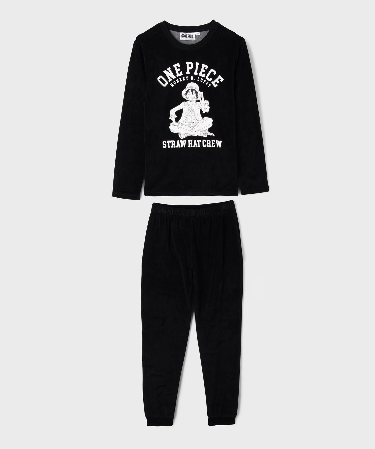 pyjama en velours motif manga garcon - one piece noir standard