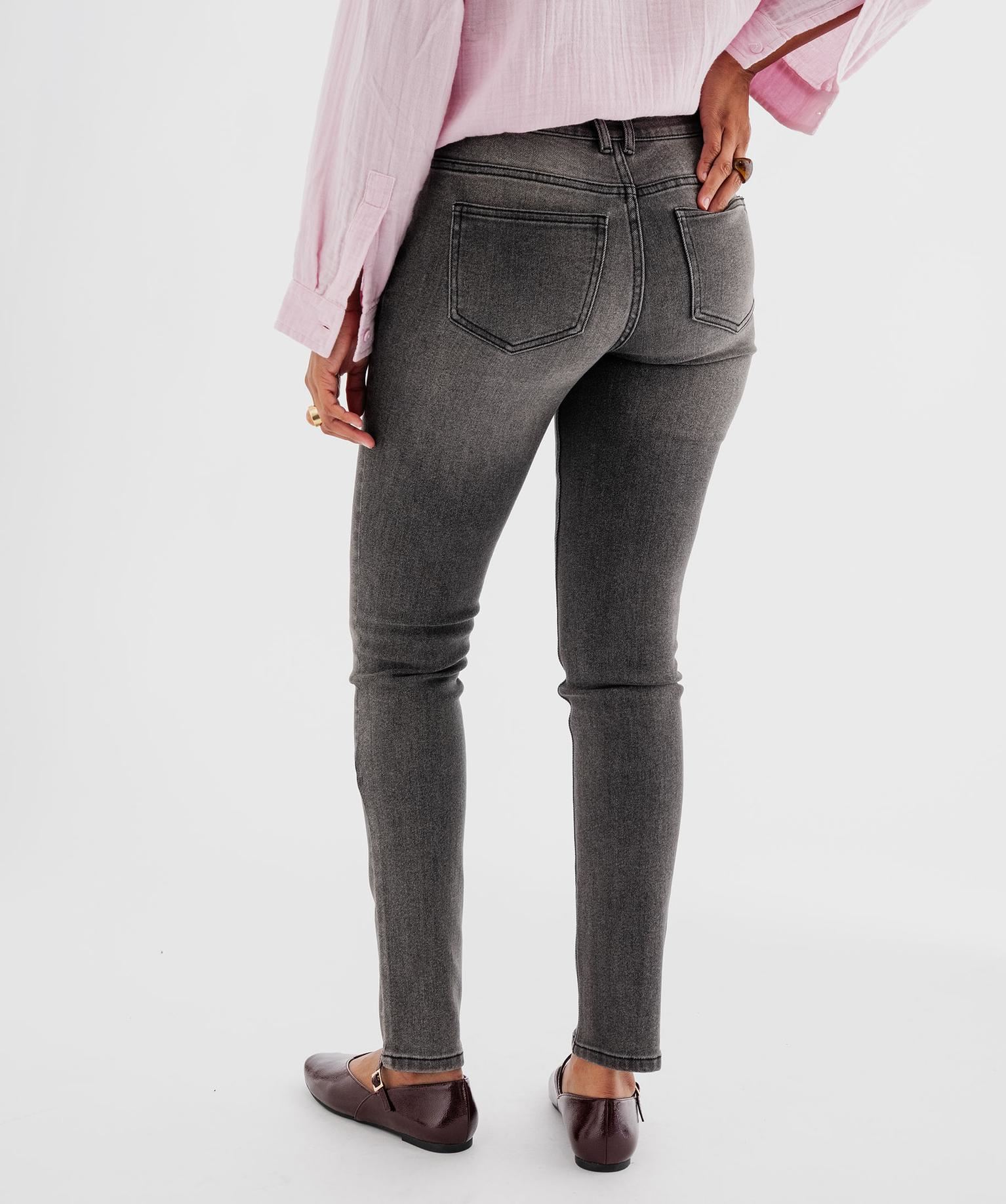 Jean Slim Taille Normale En Denim Stretch Femme Gris Femme G MO