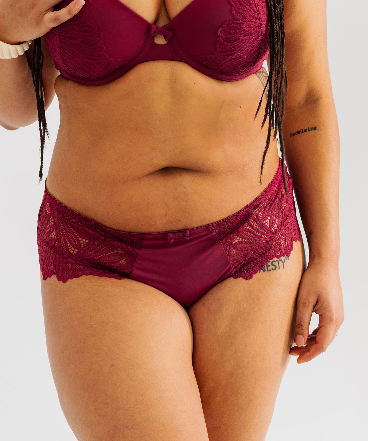 culotte en microfibre et dentelle femme grande taille rose culottes