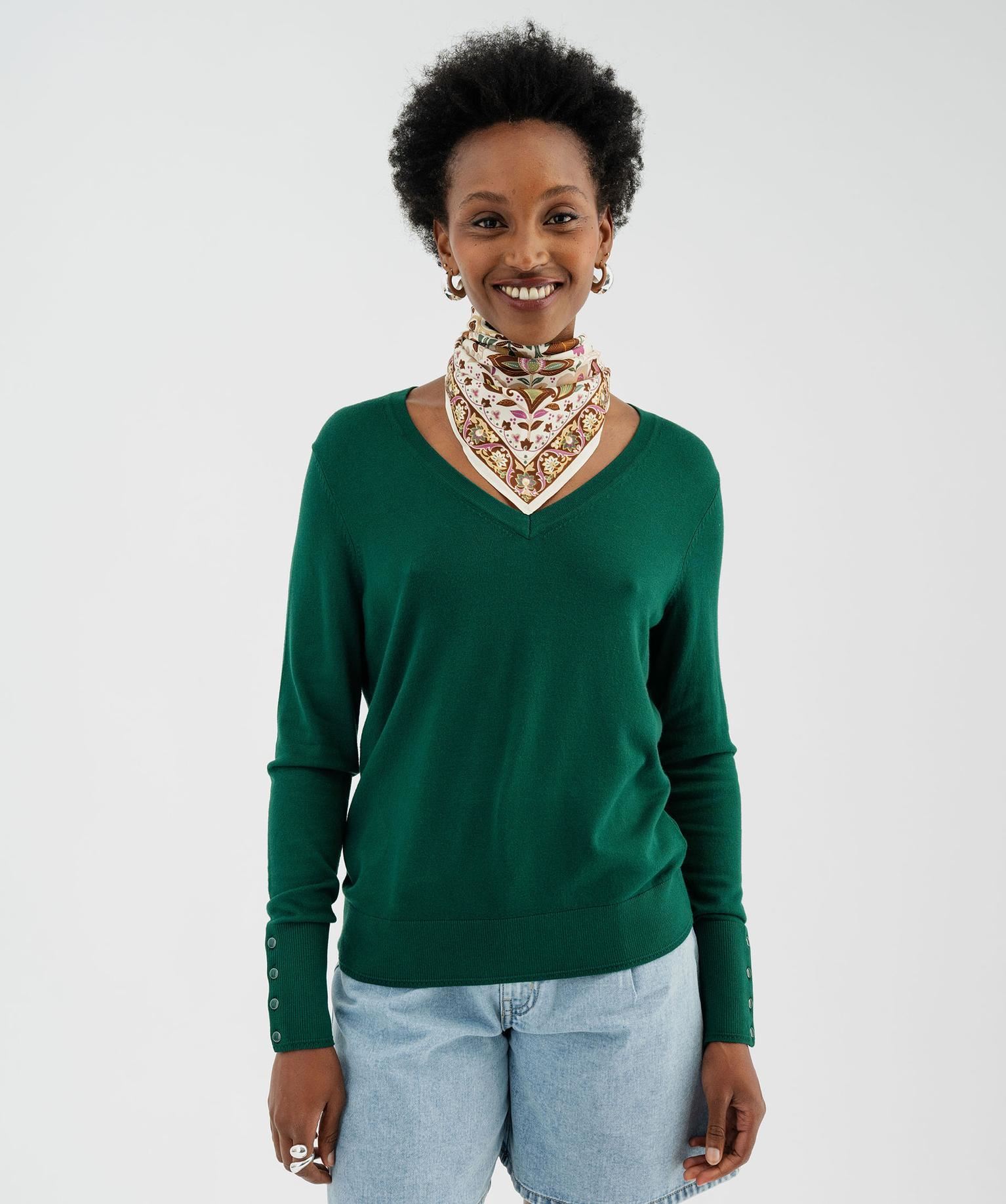 Pull Femme Col V Ajouré - Manches Longues, Léger Et Décontracté - Pour Automne/hiver, Tricot Doux