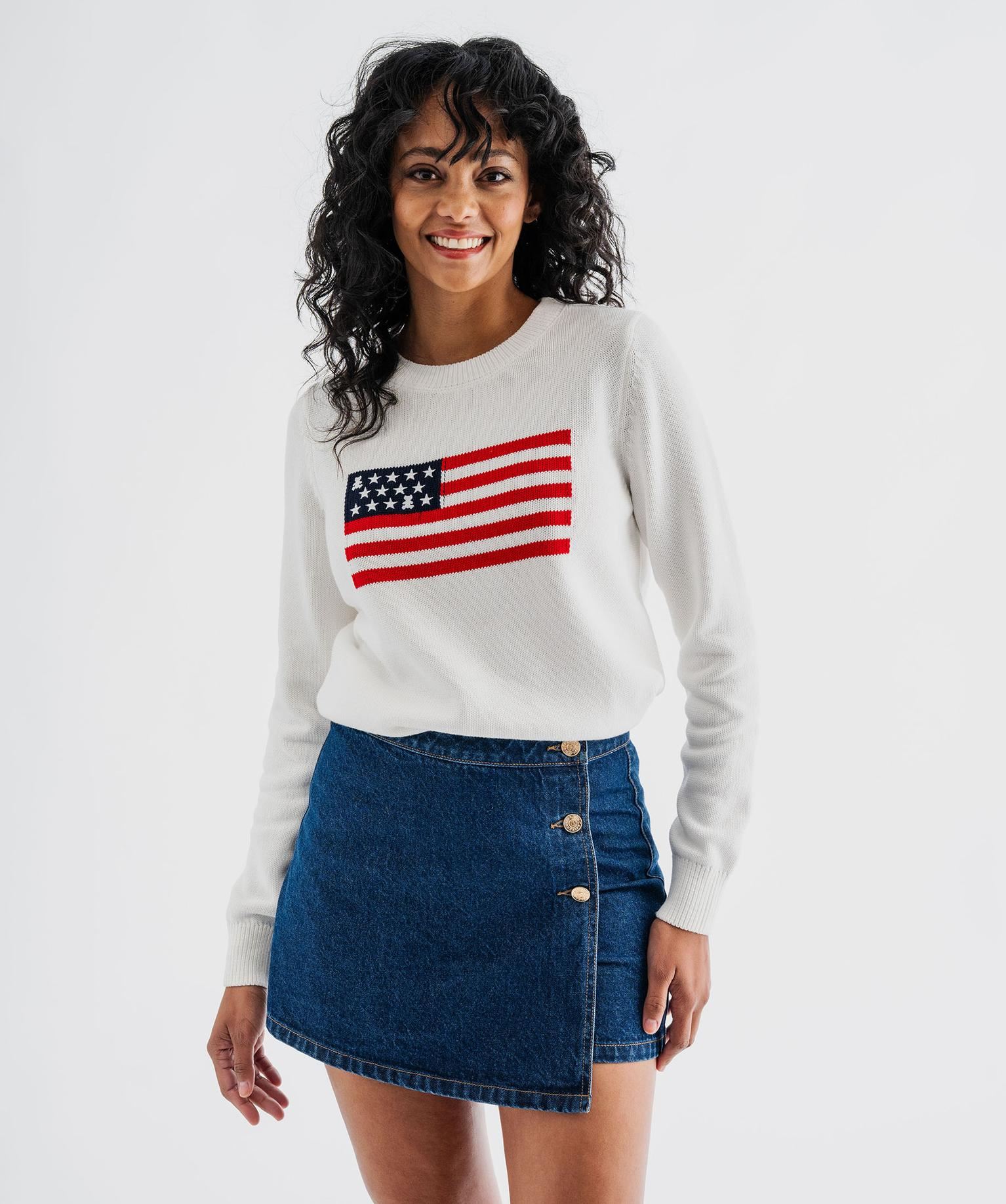 pull en coton avec drapeau femme - lulucastagnette beige pulls