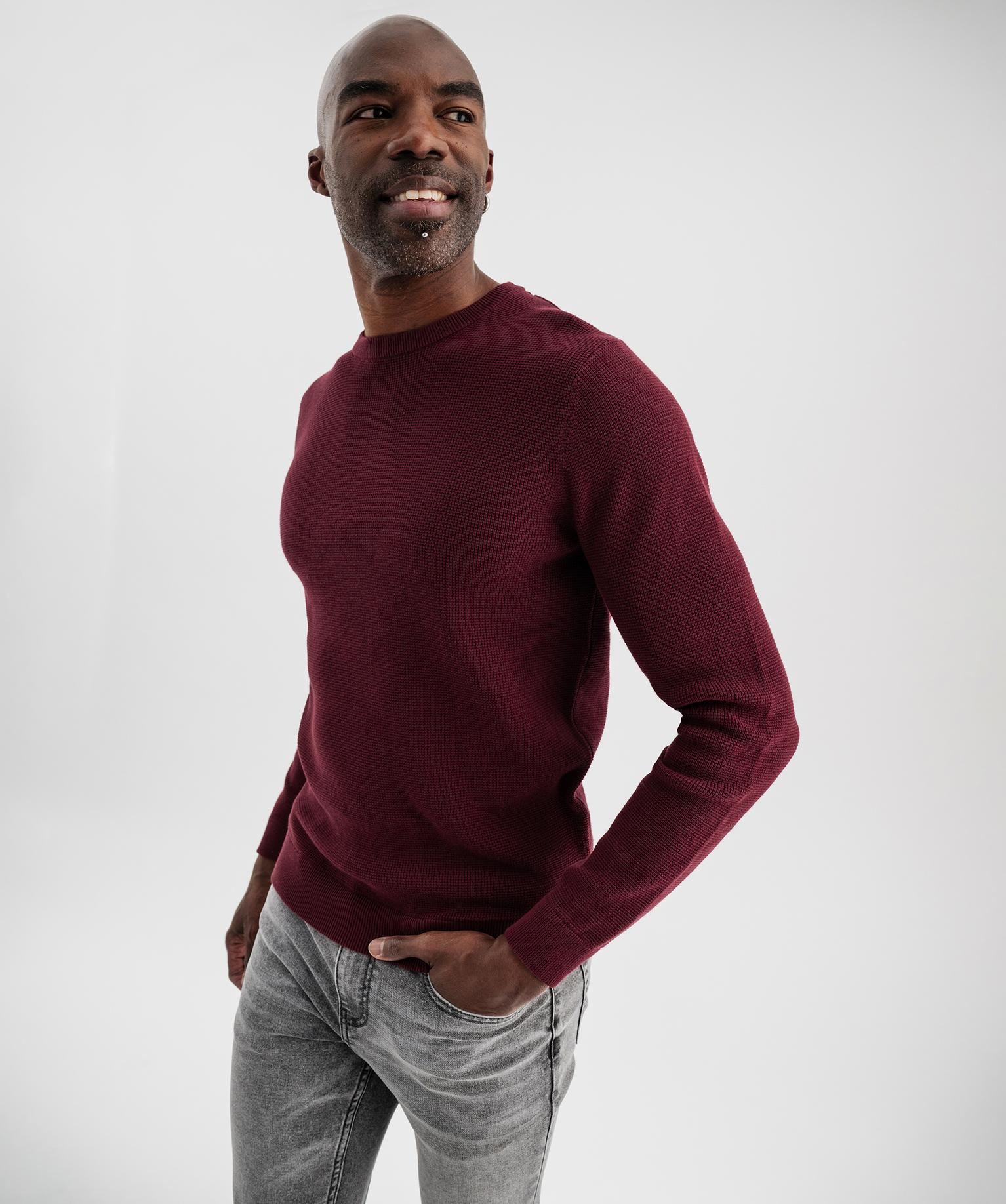 pull col rond en coton uni homme[missing] rouge pulls homme GÉMO