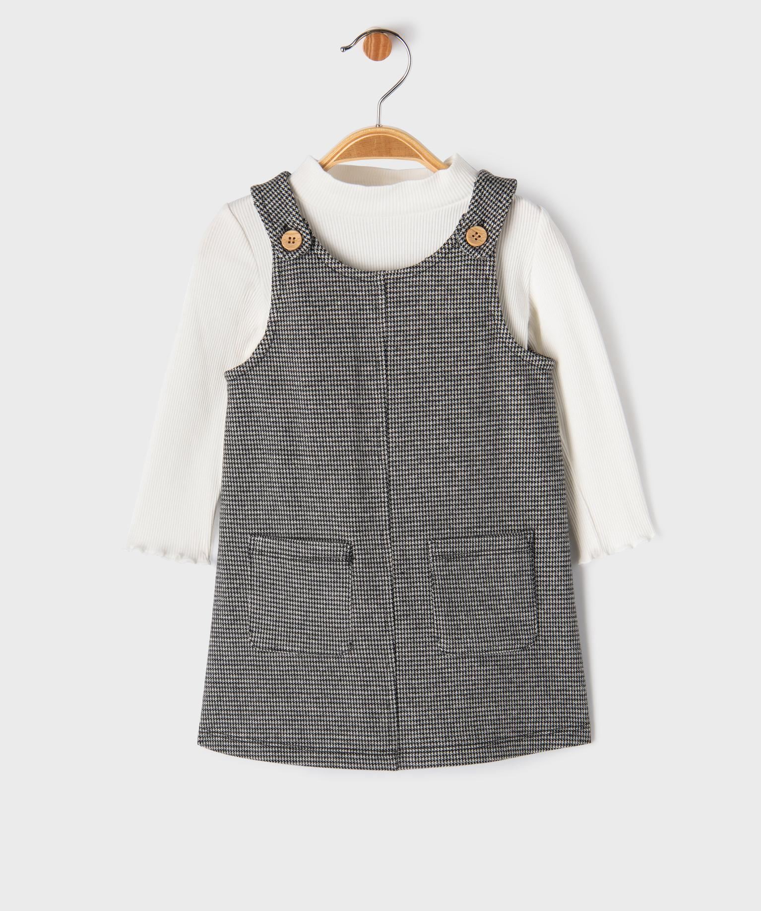 ensemble 2 pieces bebe fille - robe et tee-shirt beige