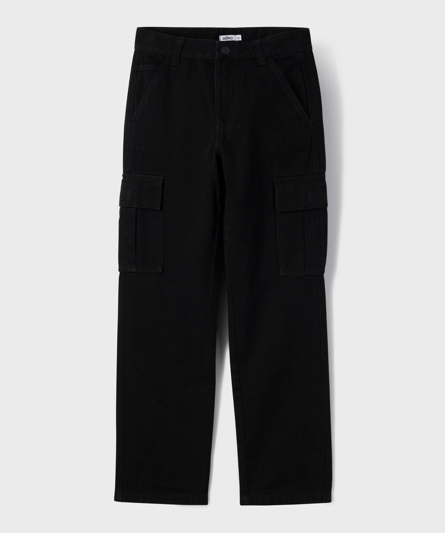 jean loose avec taille ajustable garcon noir standard pantalons