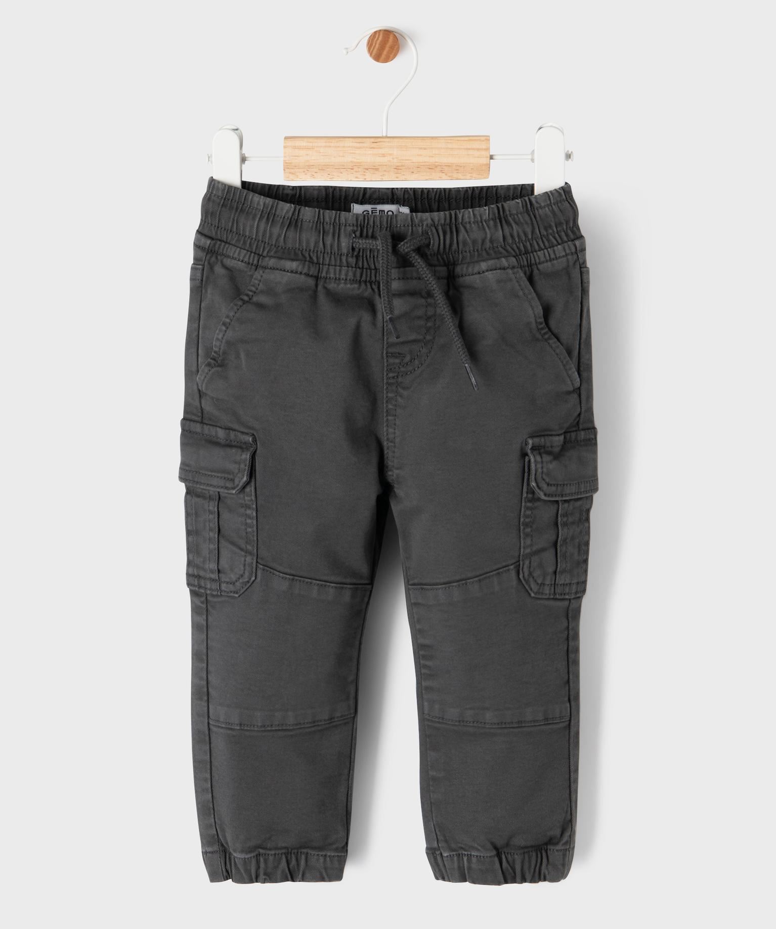 pantalon cargo resistant avec taille ajustable bebe garcon gris