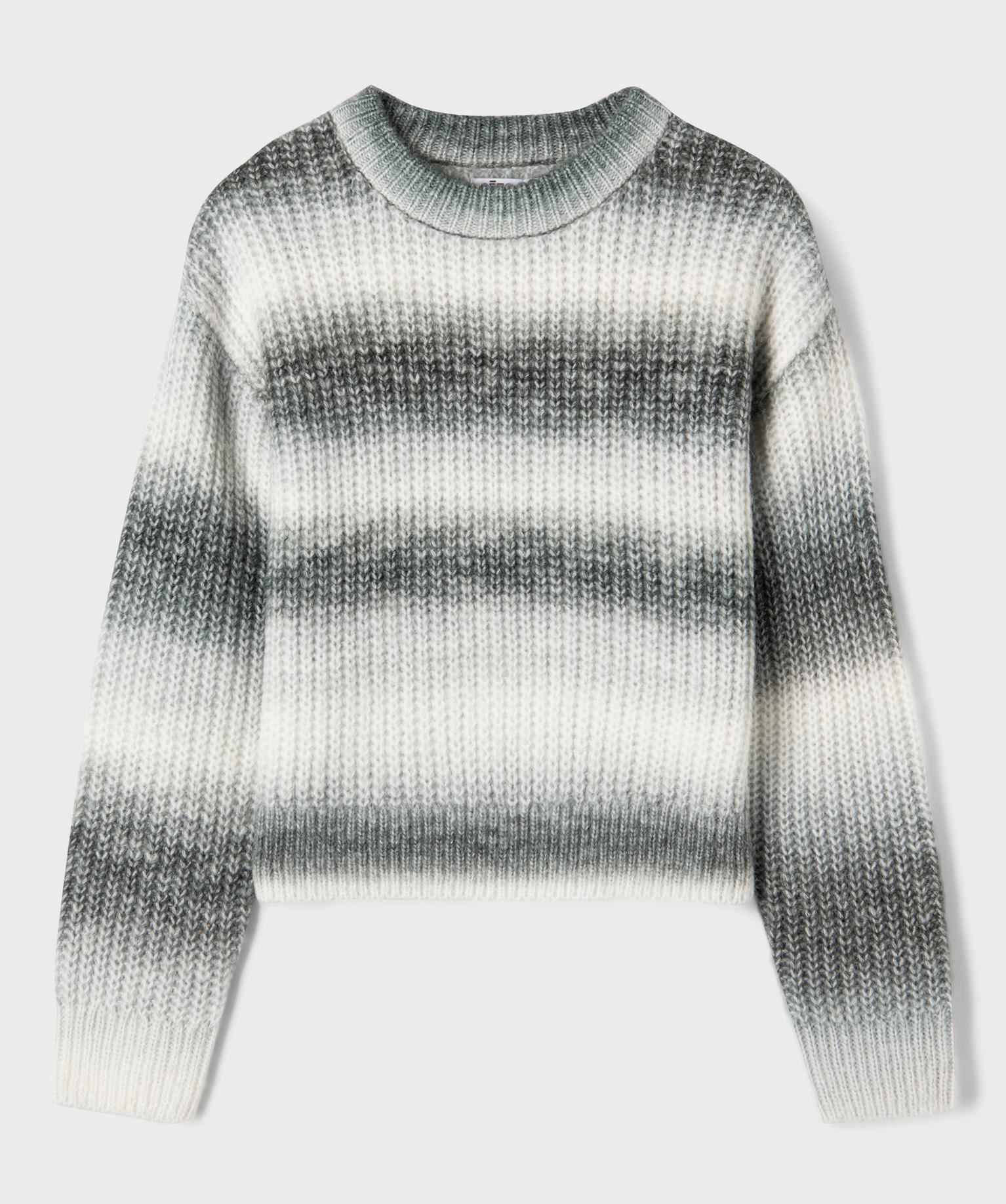 pull en grosse maille effet tie and dye fille gris pulls