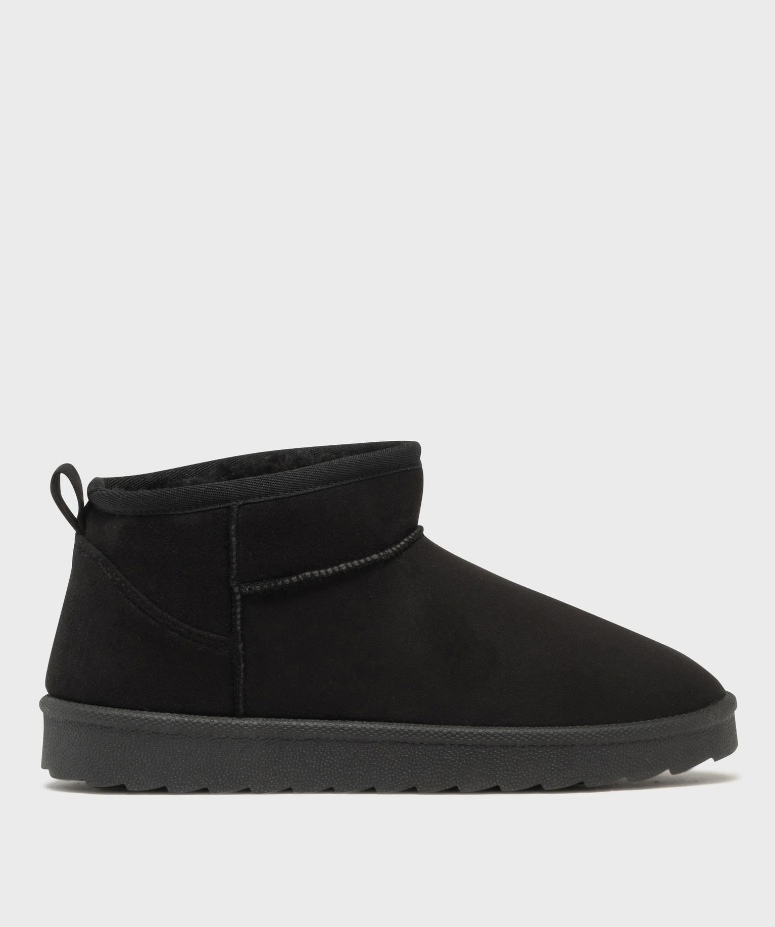 boots fourres sur semelle crantee femme - 5 miles noir standard