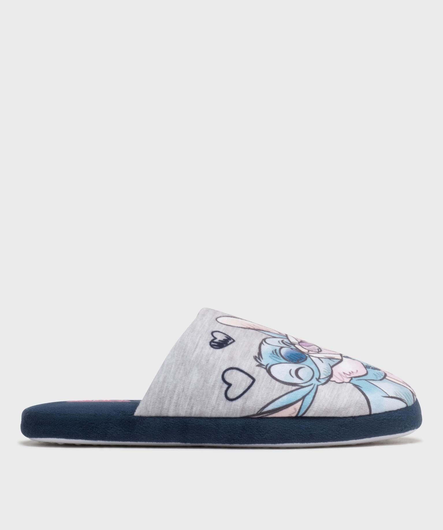 chaussons mules a motif stitch et angel femme - disney bleu standard