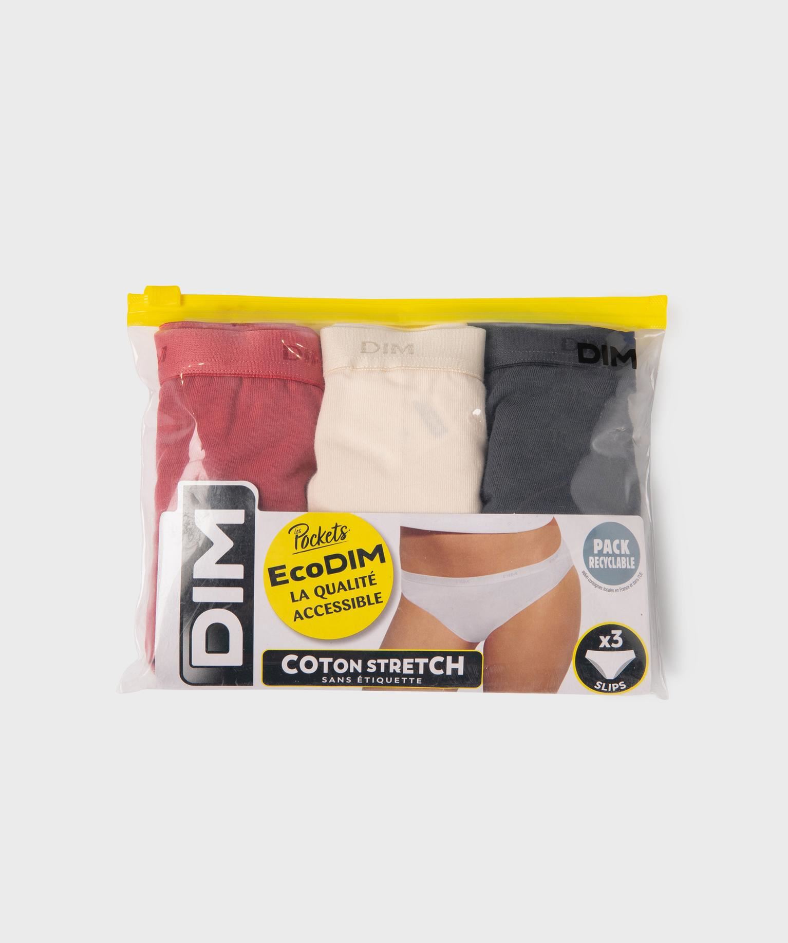 culottes en coton stretch femme (lot de 3) - les pockets eco dim multicolore