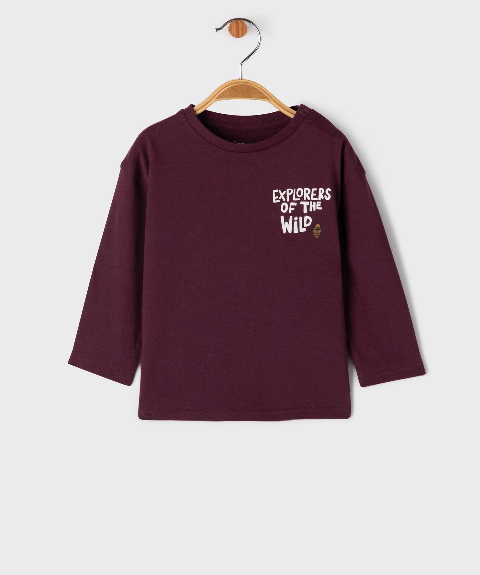 tee-shirt manches longues avec motif poitrine et dos bebe garcon violet standard