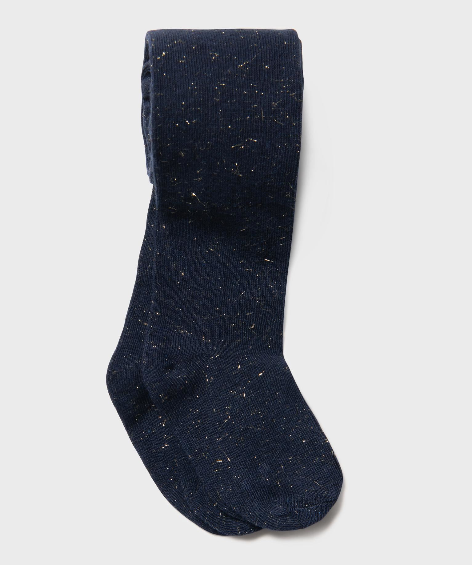 collant chaud avec fil metallise bebe fille bleu collants
