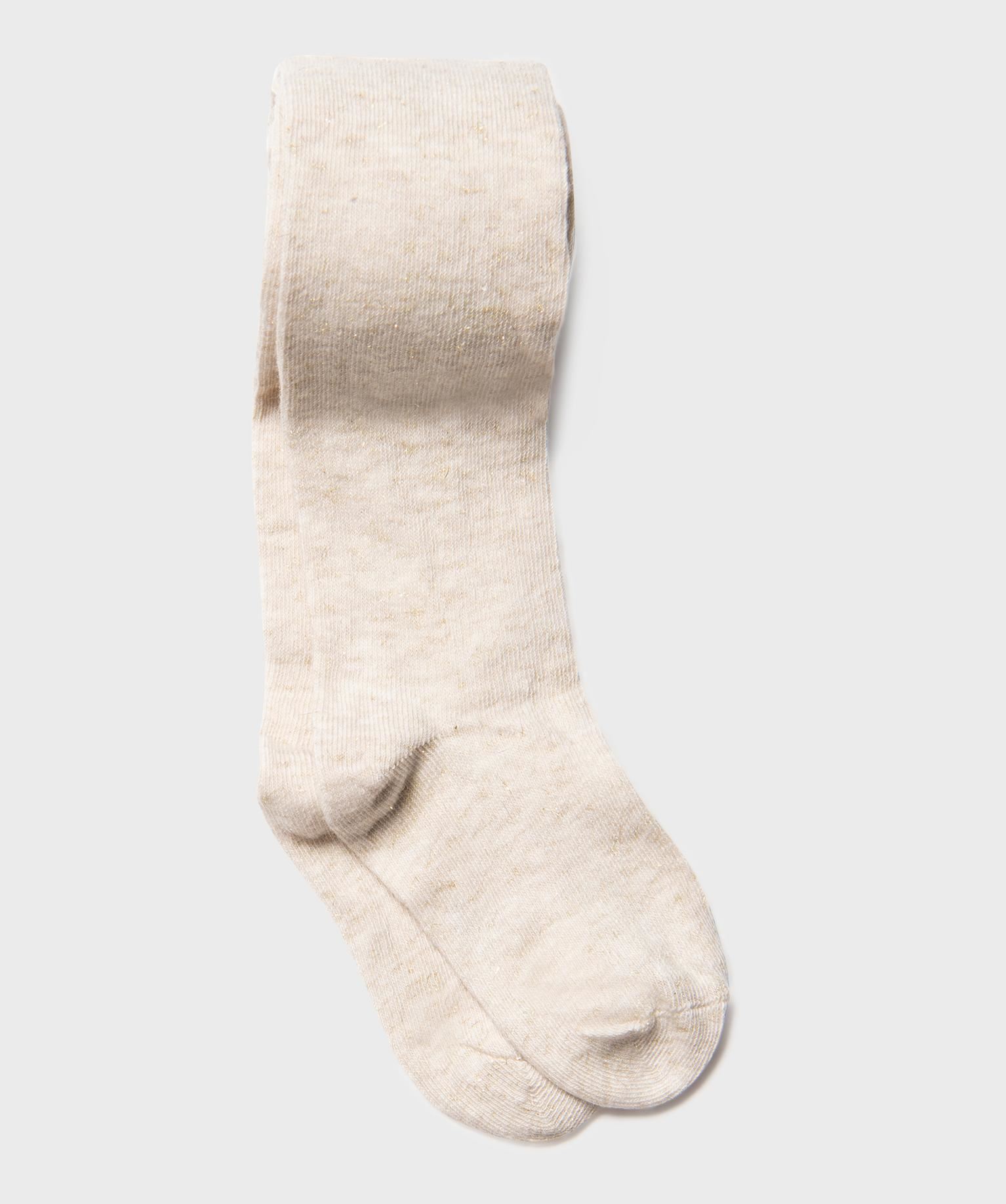 collant chaud avec fil metallise bebe fille beige collants