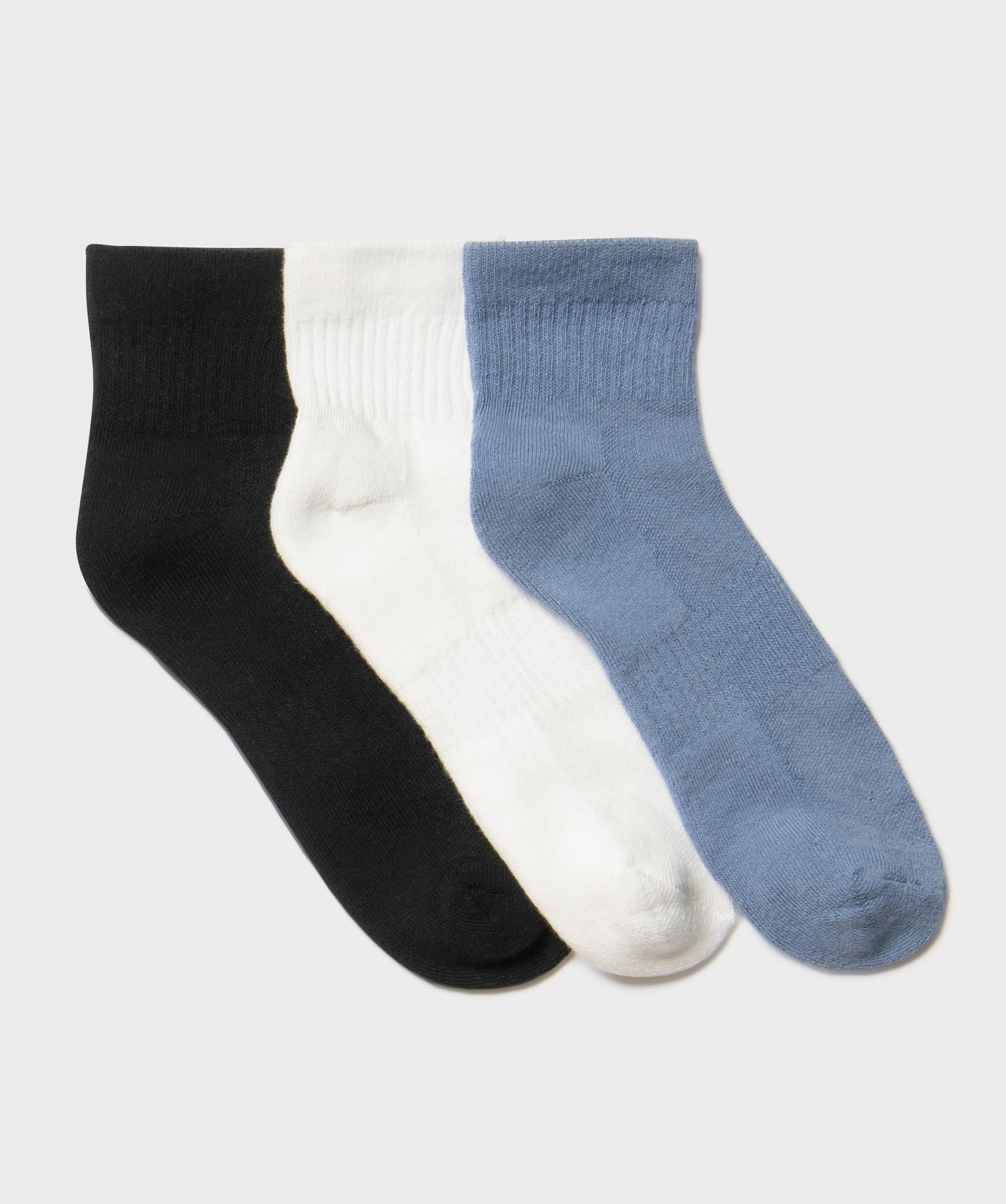 chaussettes courtes epaisses fille (lot de 2) bleu chaussettes