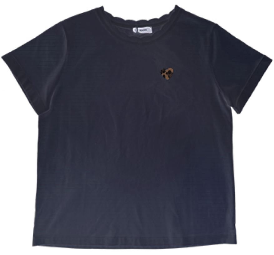 tee-shirt manches courtes avec col rond fantaisie femme bleu t-shirts manches courtes