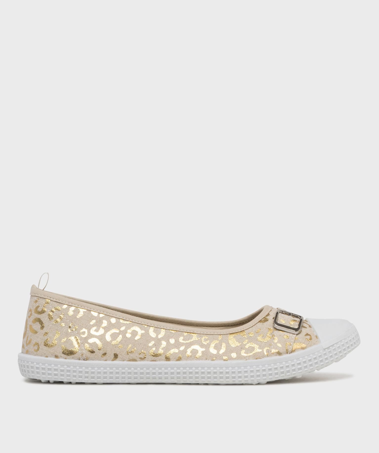 ballerines en toile avec bout renforce femme - follow me beige