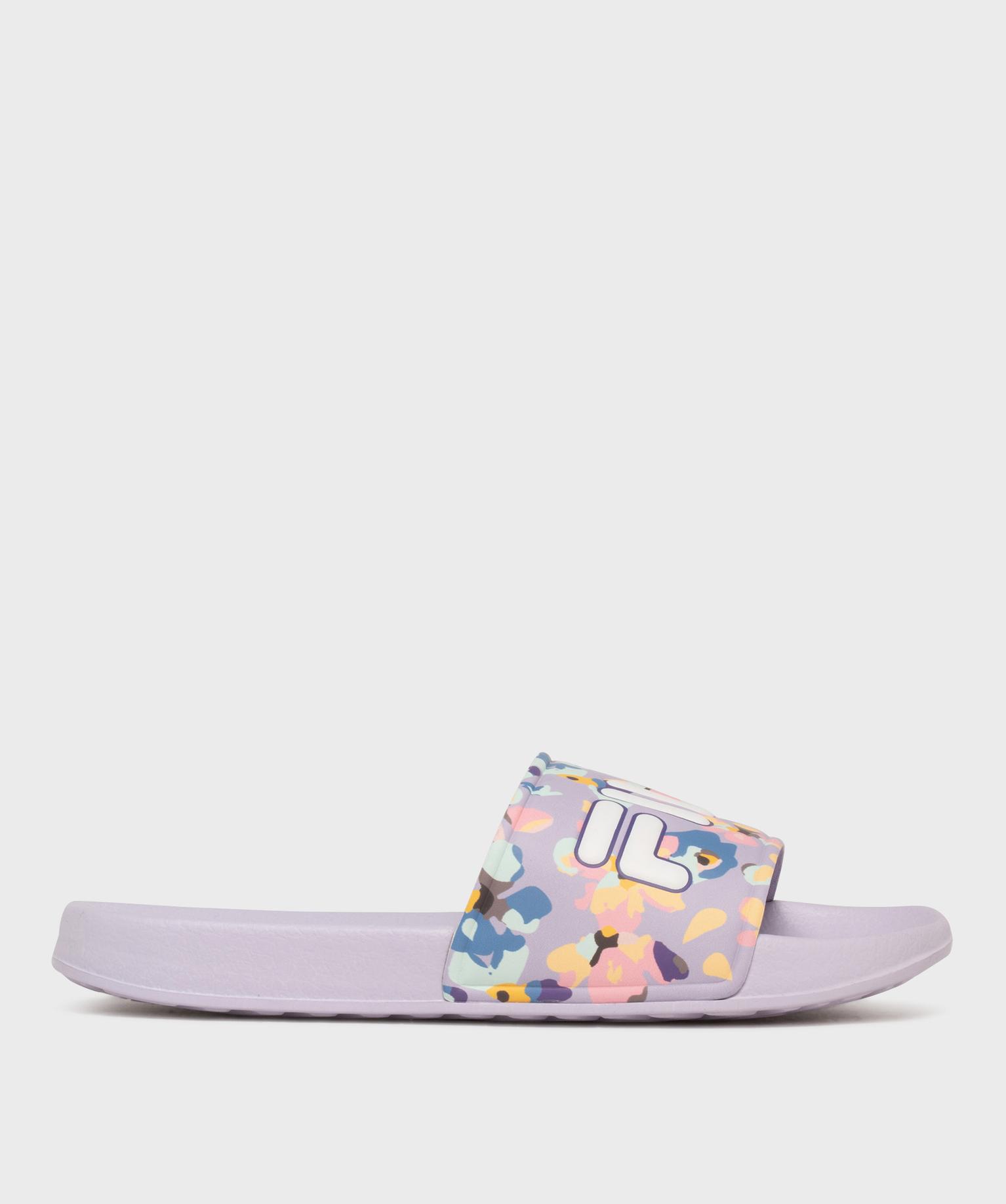mules de piscine a motifs fleuris femme - fila violet