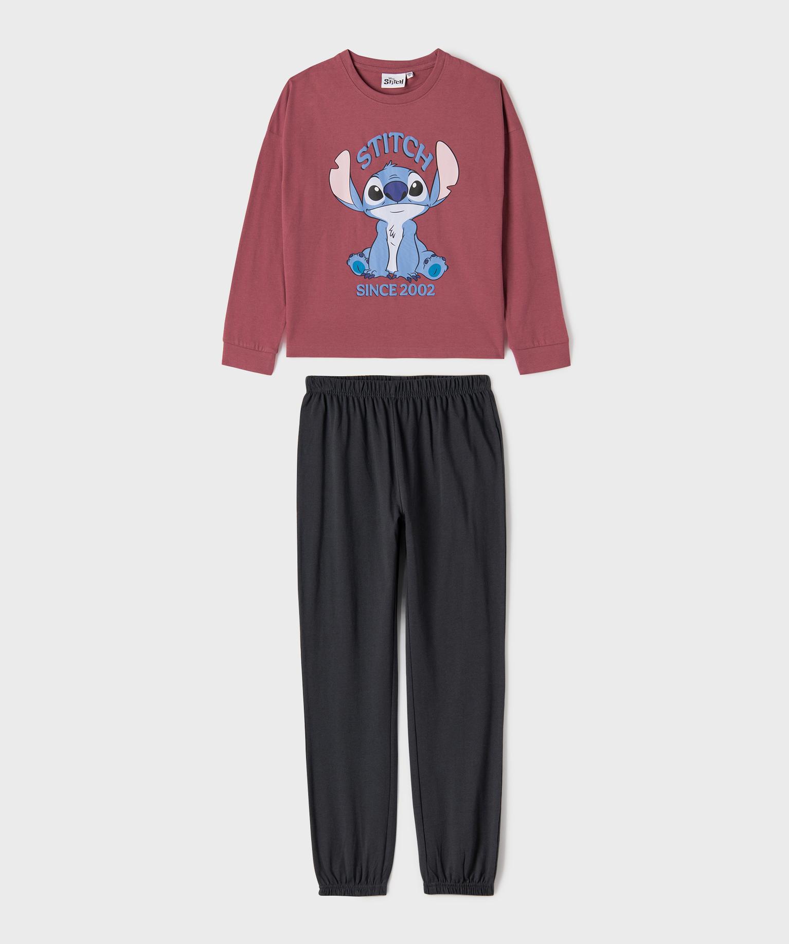 pyjama bicolore avec motif stitch fille - disney rose standard