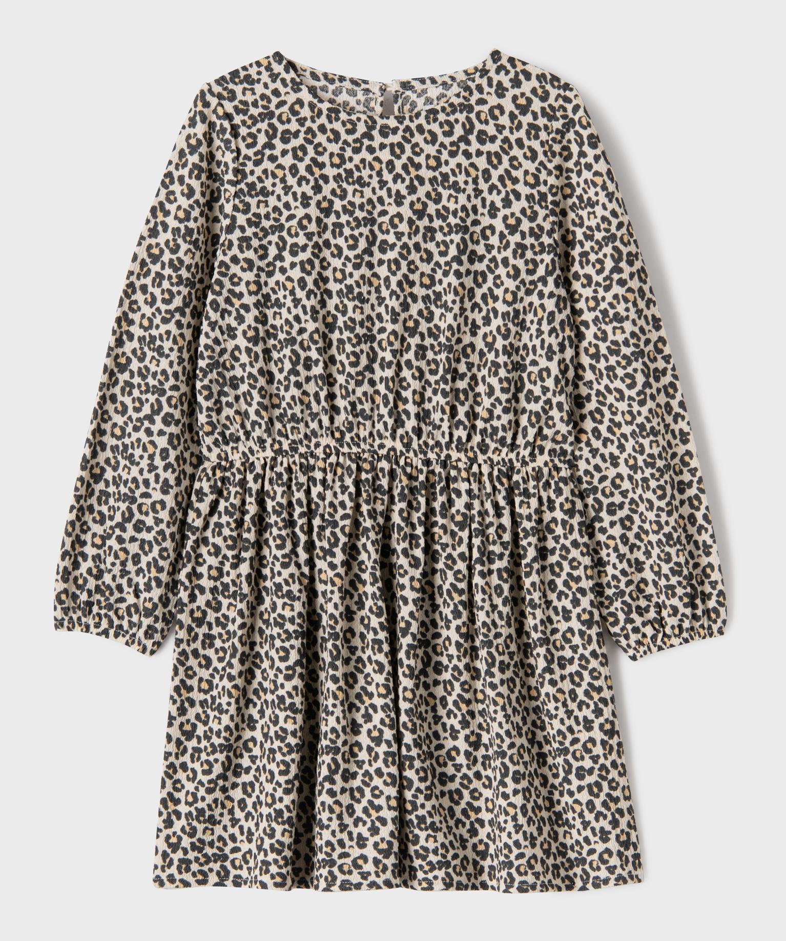 robe courte a manches longues en maille texturee extensible fille beige