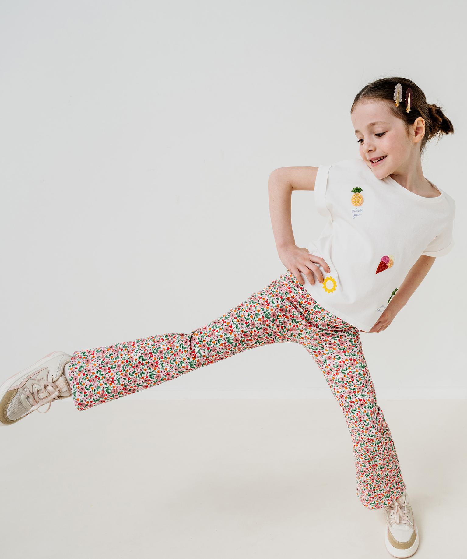 legging flare fille rose