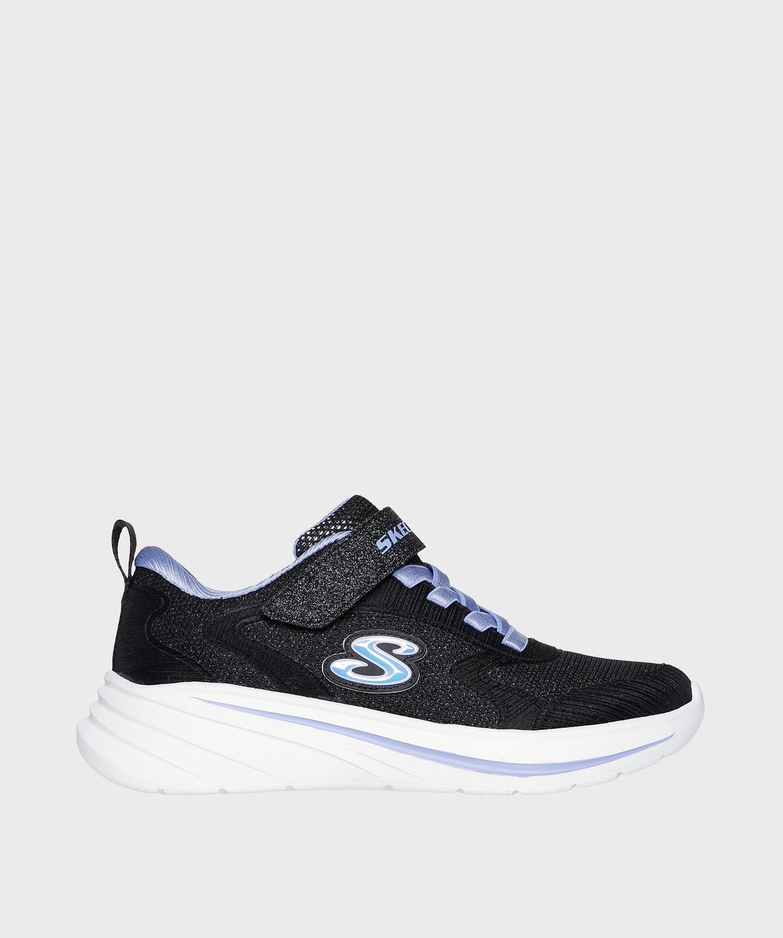 baskets a scratch en toile pailletee wave 92 fille - skechers noir standard