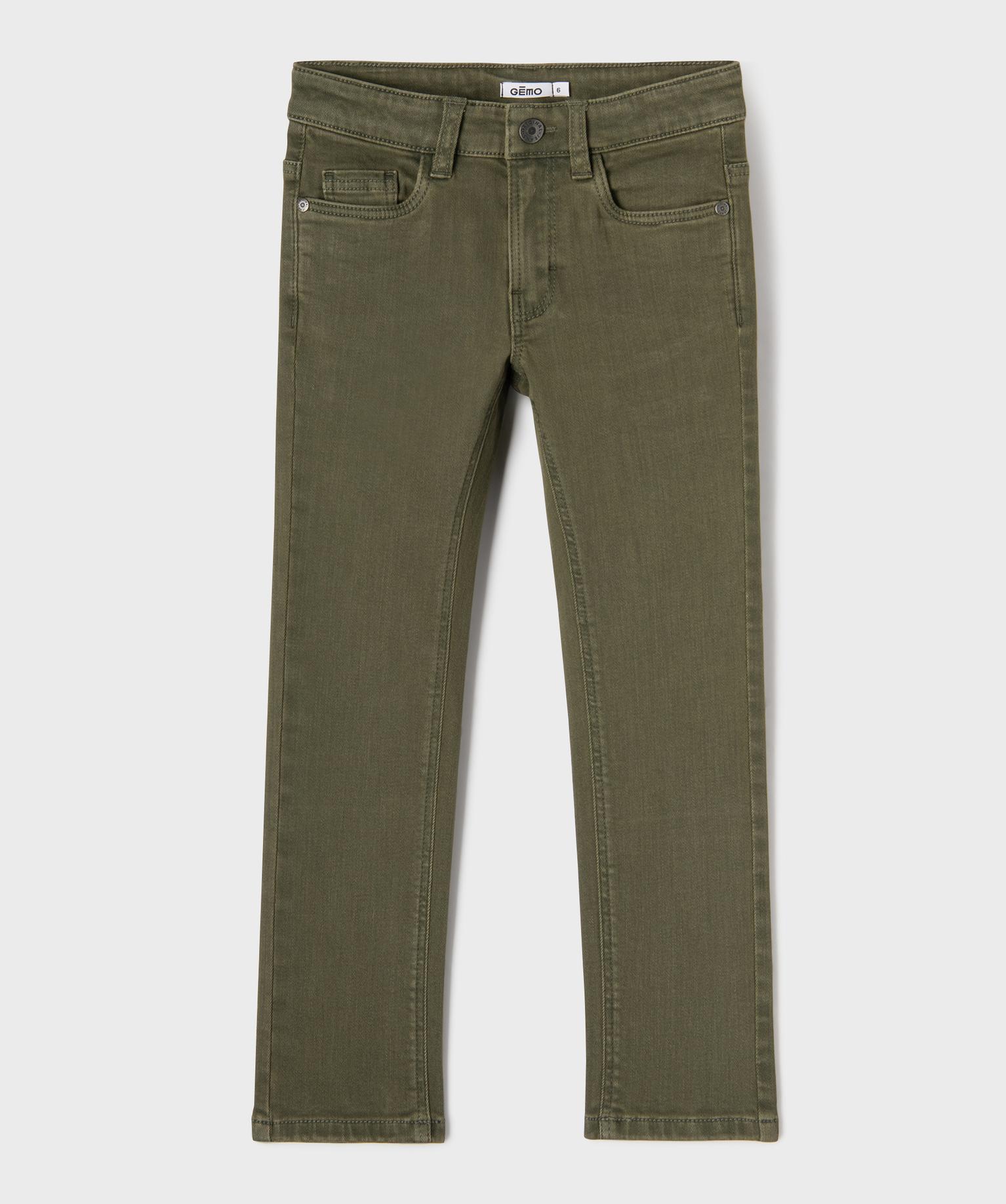 pantalon slim avec taille ajustable garcon kaki fonce pantalons