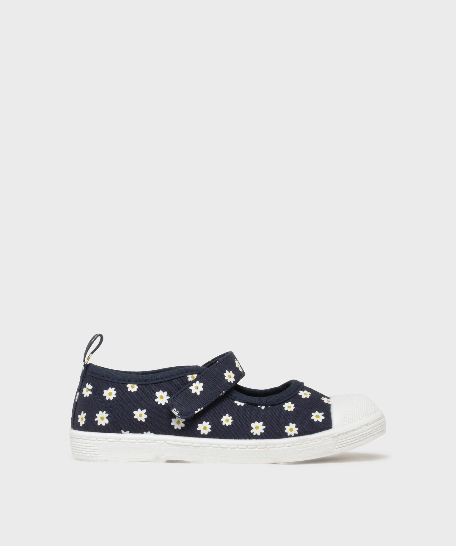 babies en toile fleurie a scratch et bout recouvert fille - lovely wings bleu