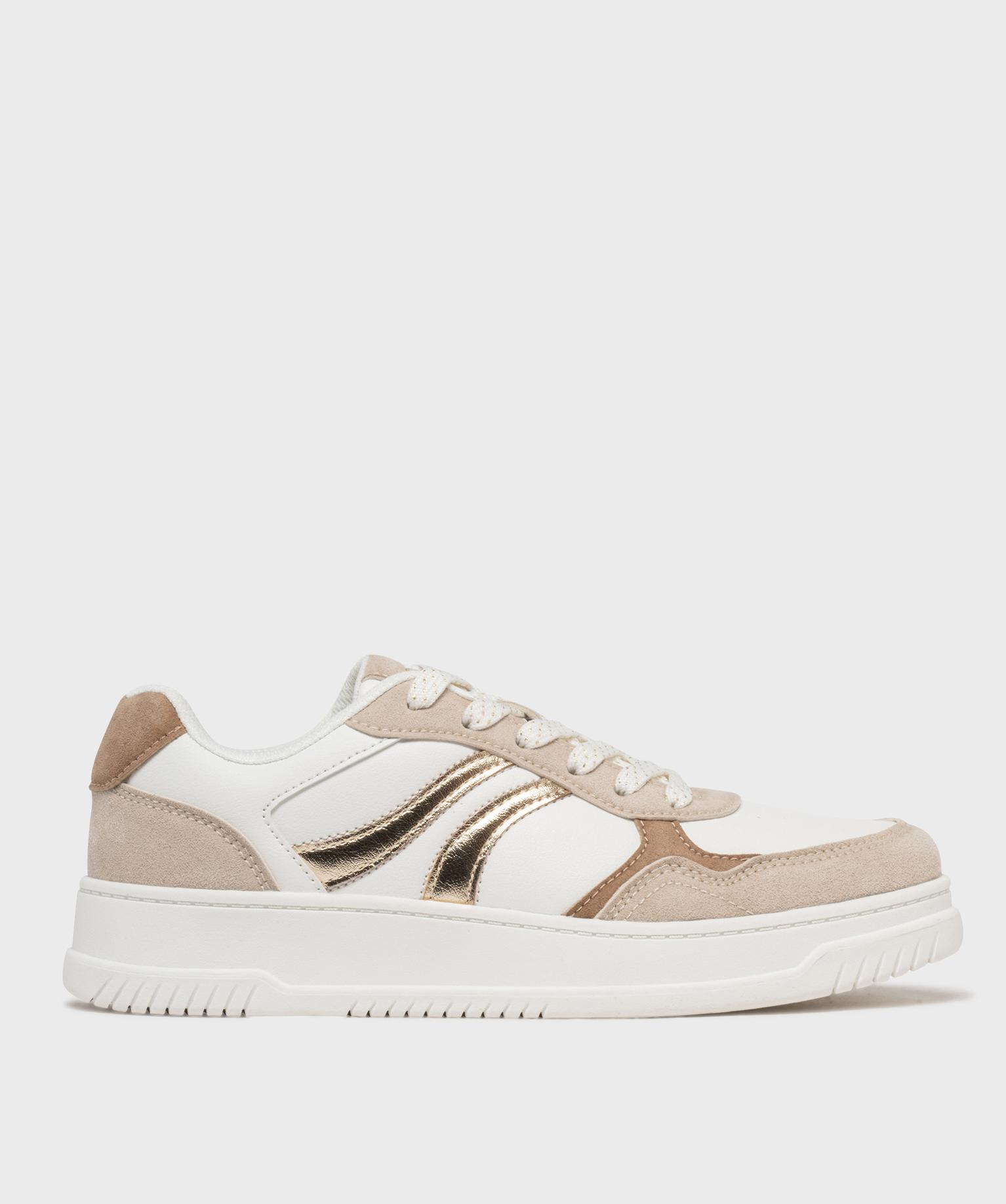 baskets avec empiecements contrastants femme - 5 miles blanc standard