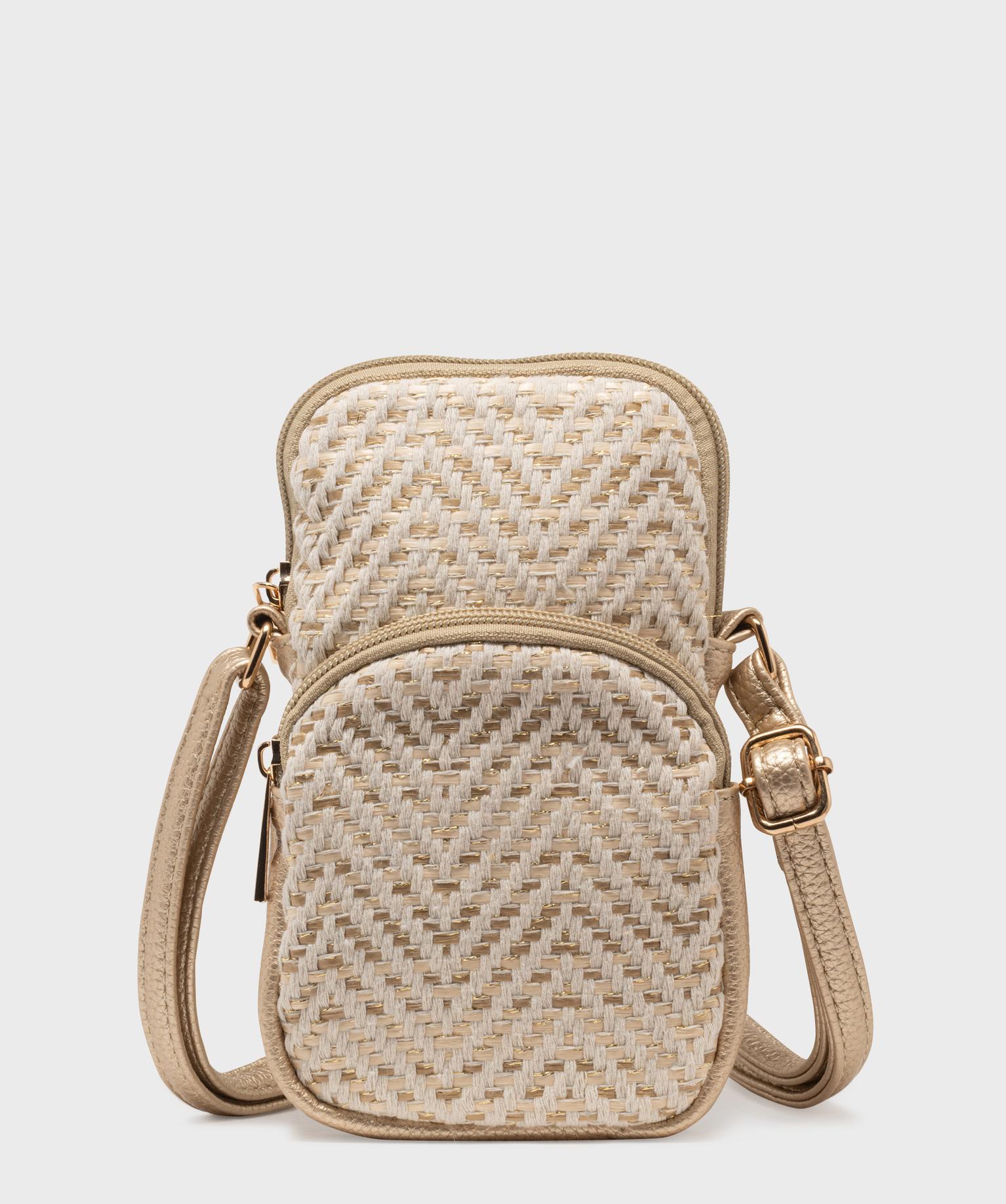 pochette en matiere metallisees et textile femme jaune porte-monnaie et portefeuilles
