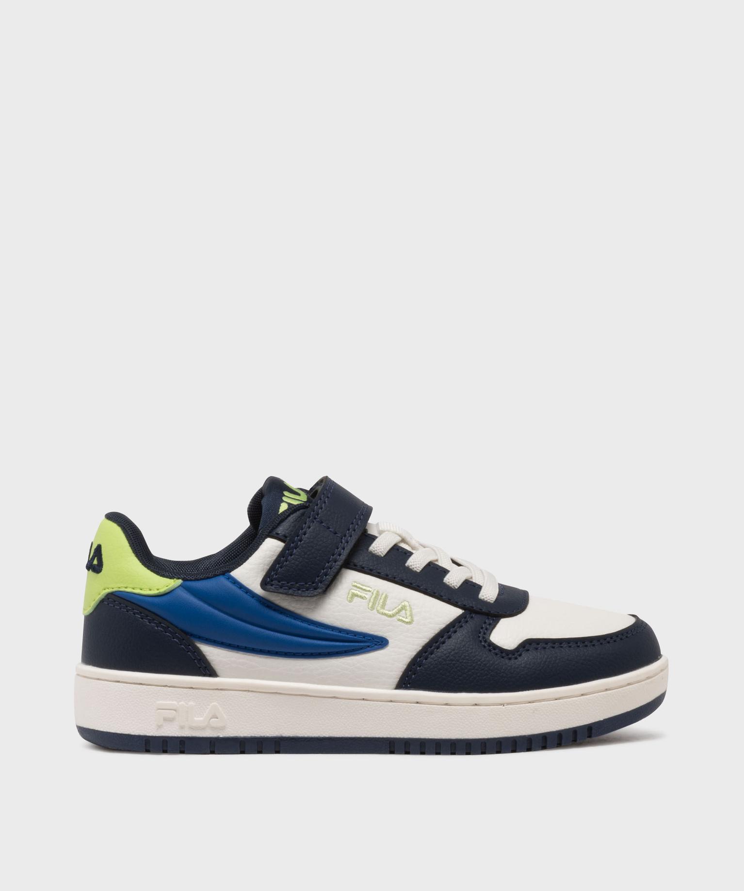 baskets basses a scratch avec empiecements colores garcon - fila bleu baskets