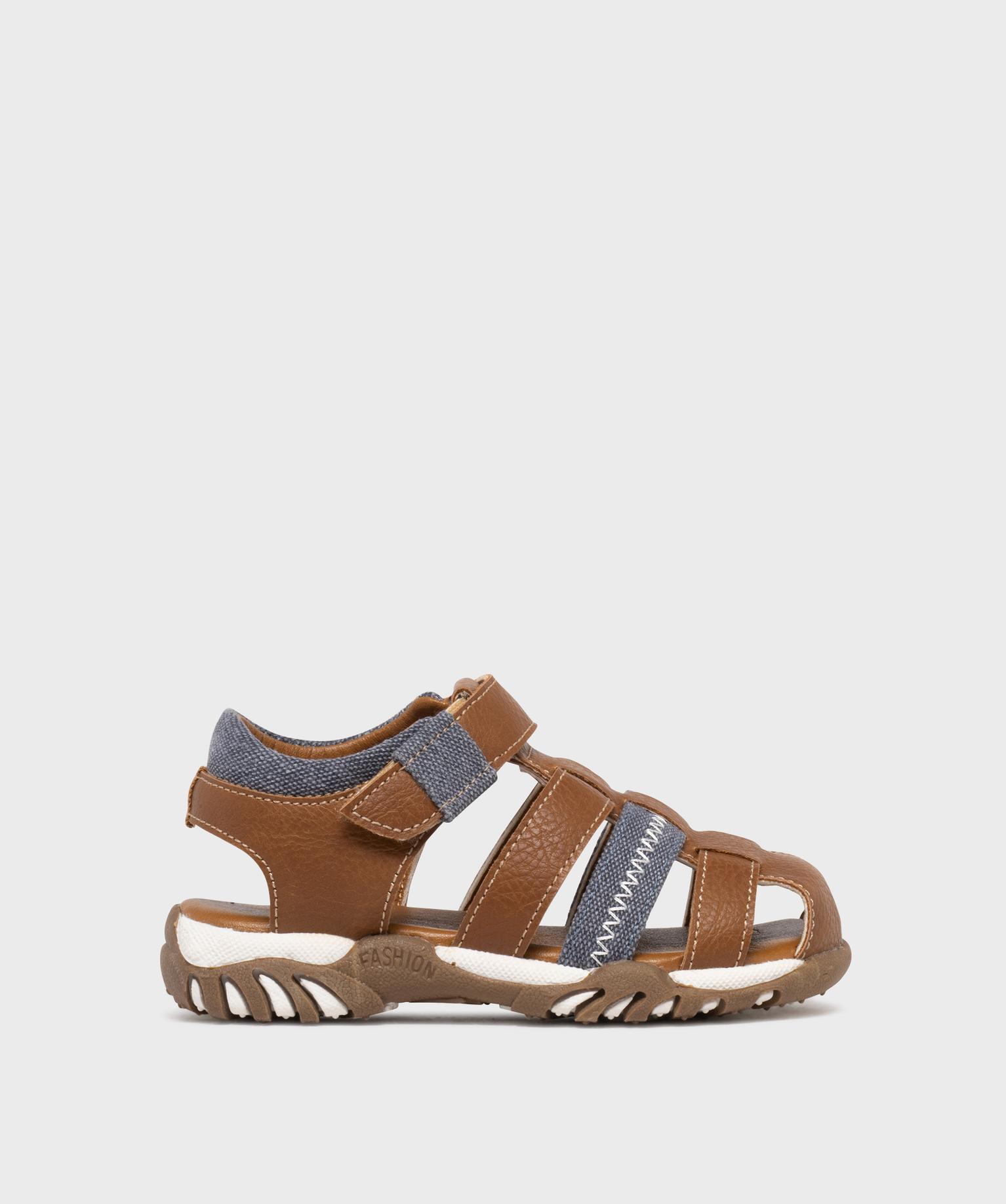 sandales a brides bi-matieres garcon - buggy orange