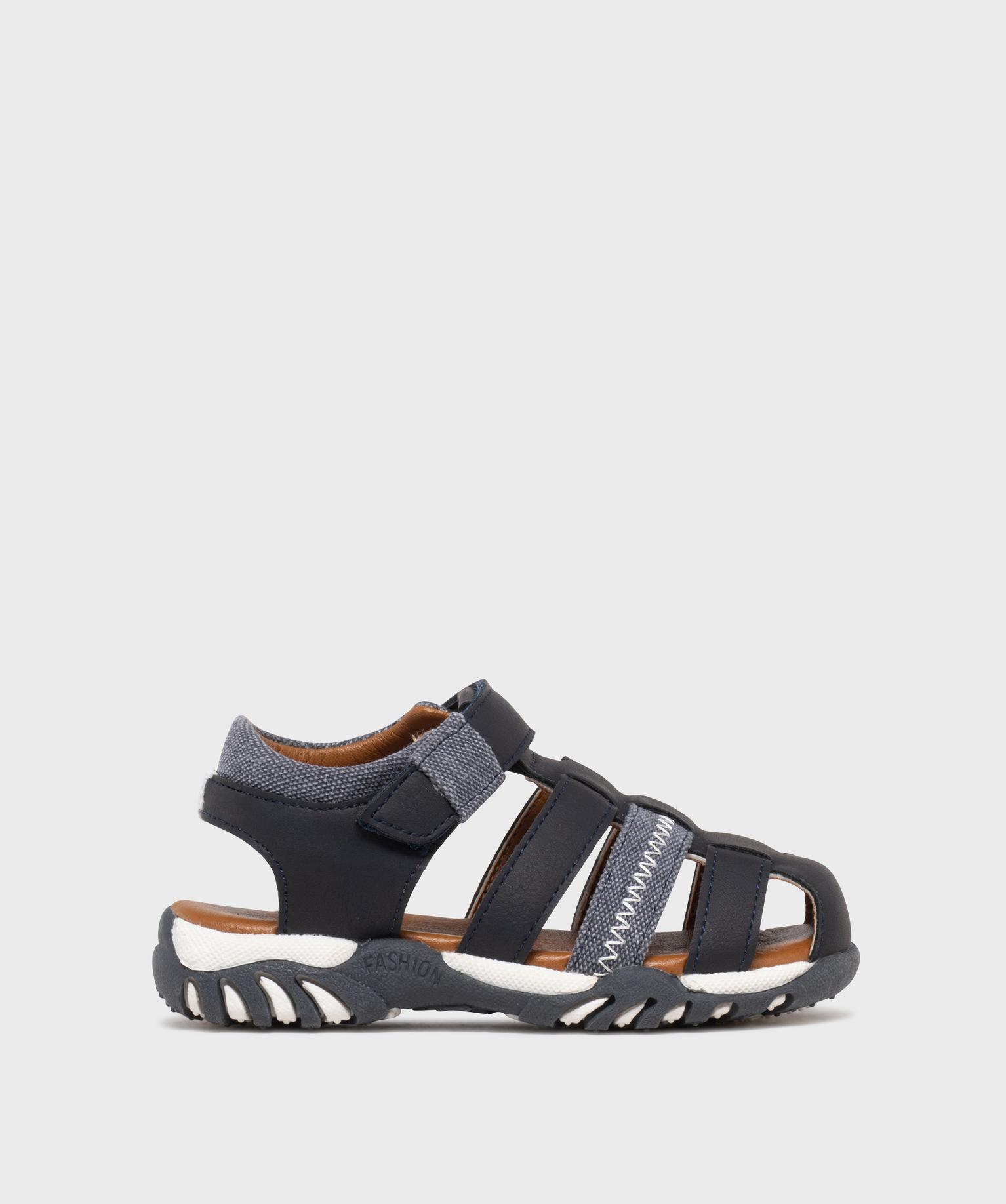 sandales a brides bi-matieres garcon - buggy bleu