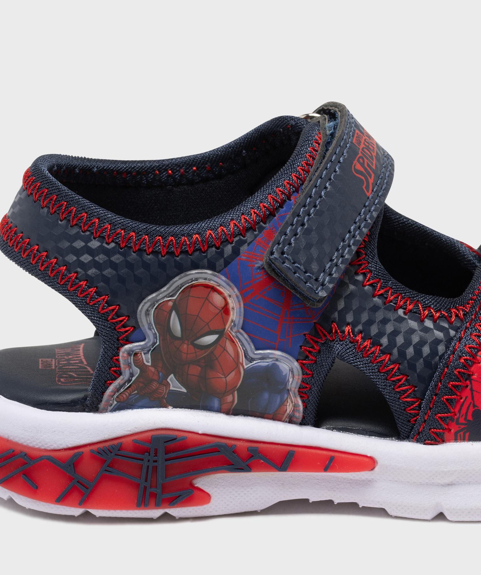 sandales a scratch avec motif spiderman garcon - marvel bleu