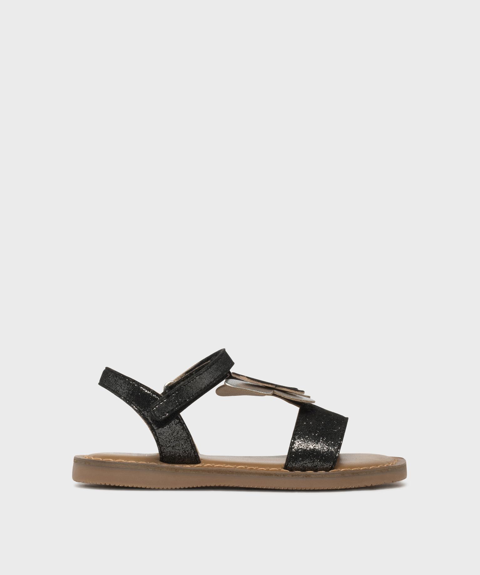 sandales en cuir irise avec motif papillon fille - lovely wings noir standard
