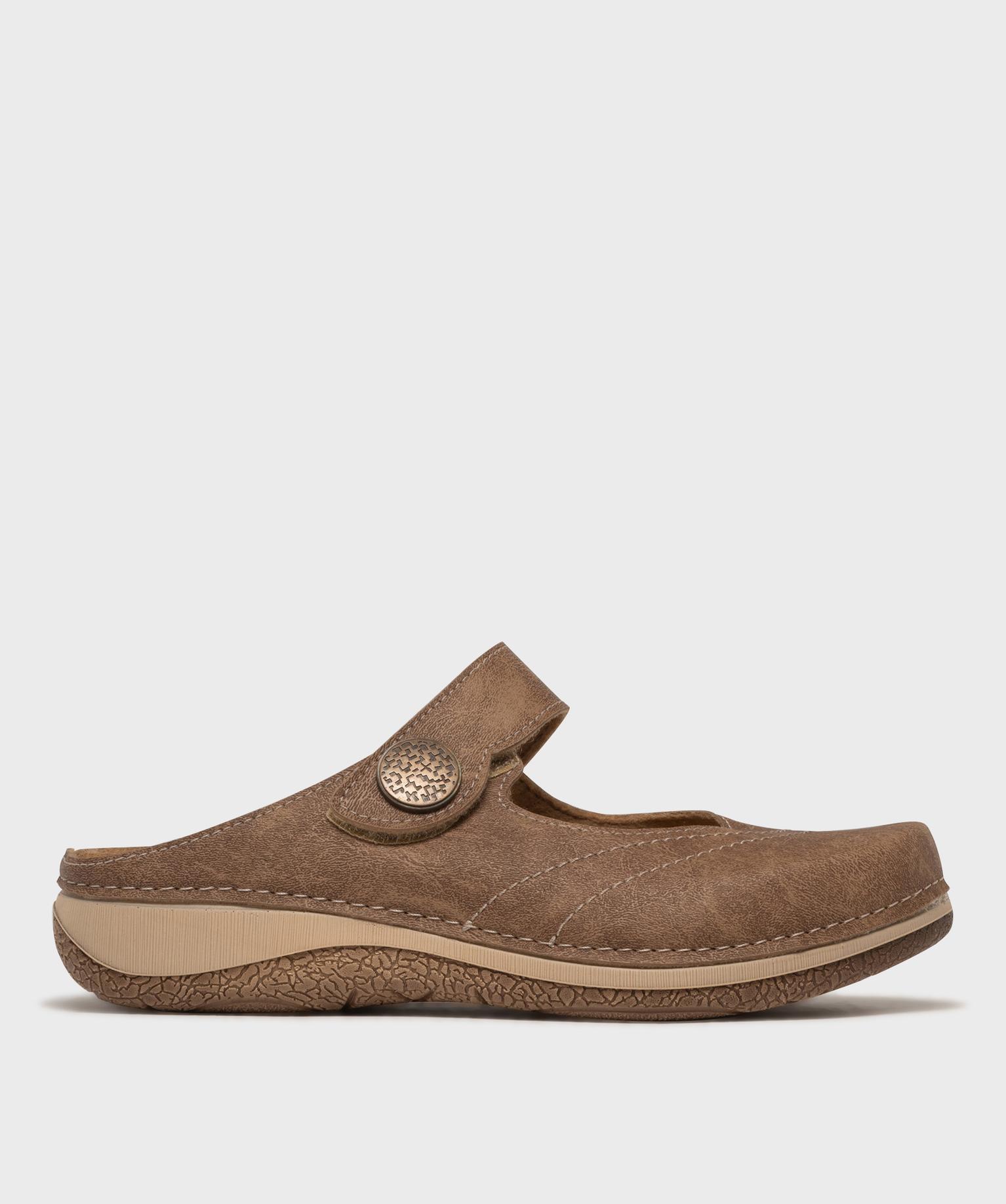 mules confort esprit babies fermeture scratch femme beige mules et sabots