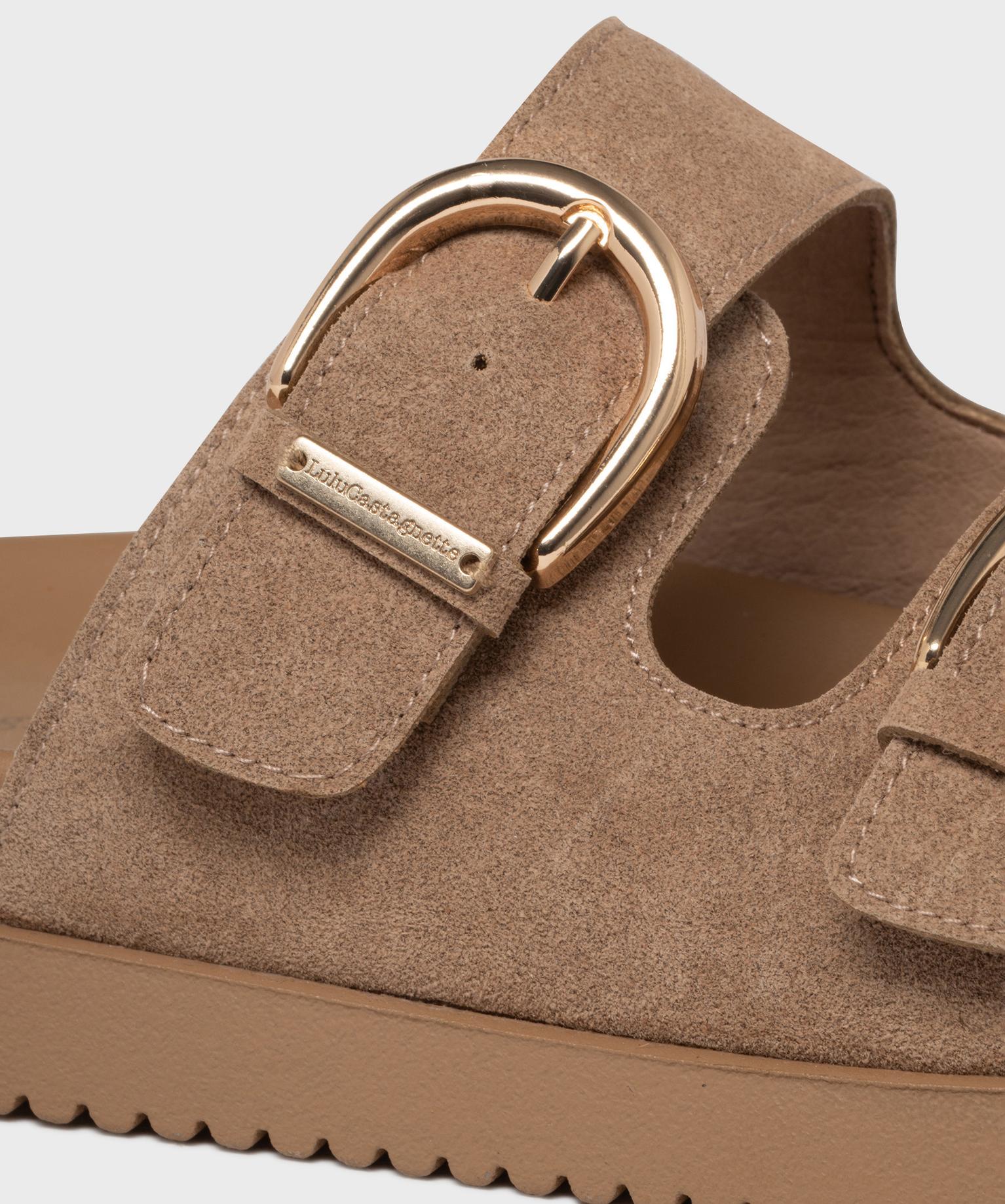 mules a larges brides femme - lulucastagnette beige