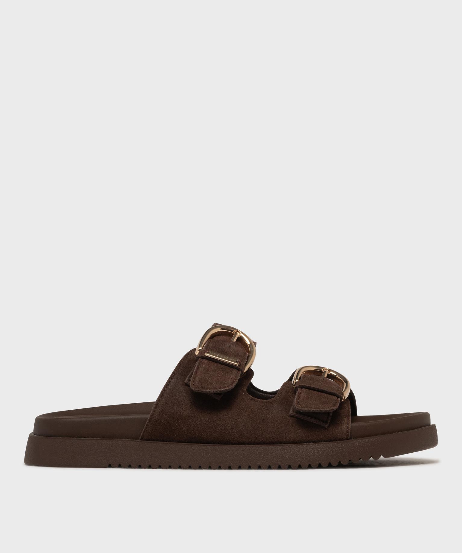 mules a larges brides femme - lulucastagnette marron fonce