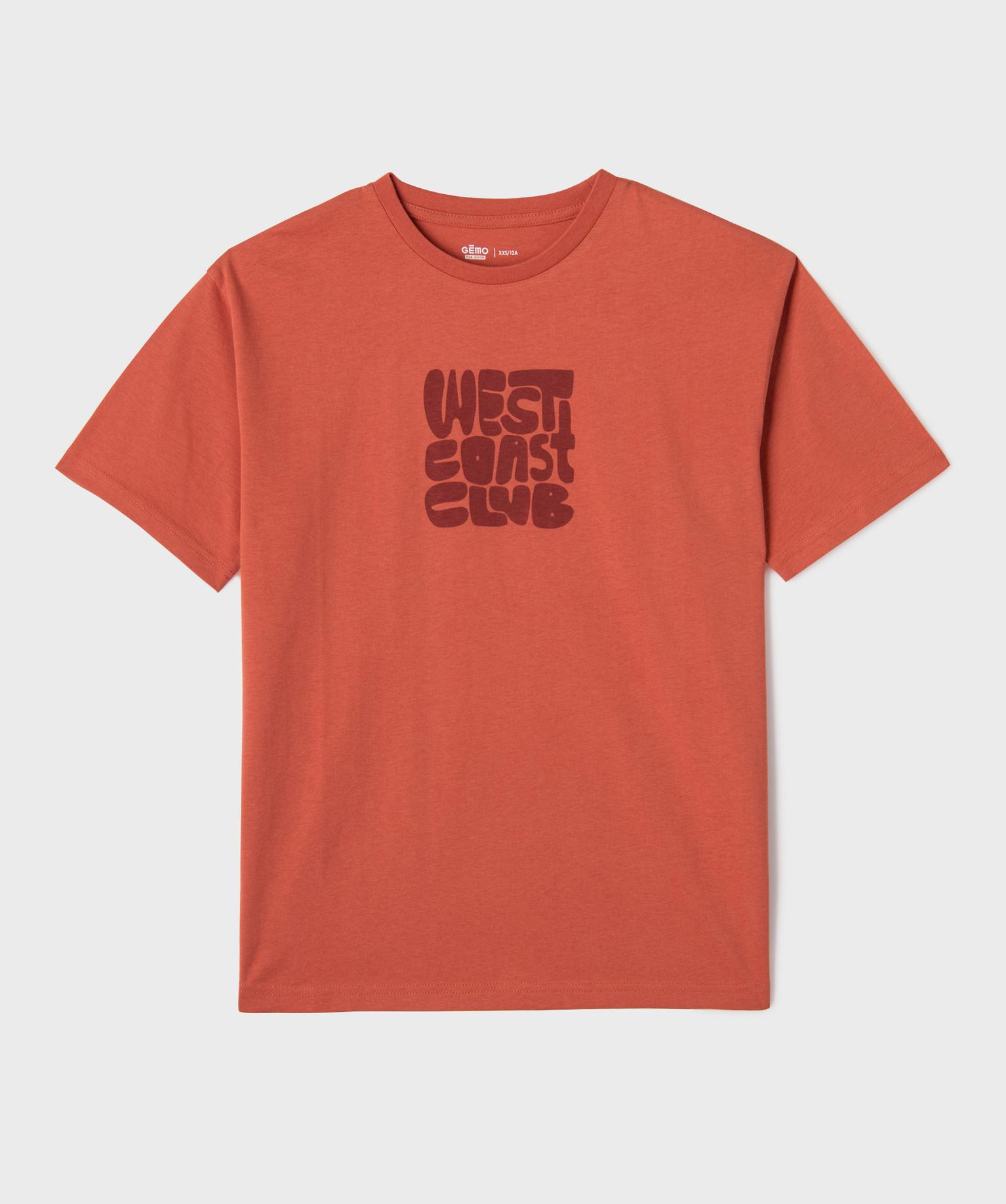 tee-shirt manches courtes coupe oversize avec inscription garcon marron standard tee-shirts