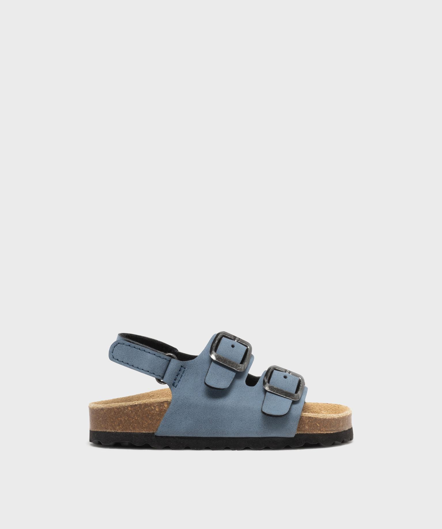 sandales a bride scratch et semelle interieure cuir anatomique garcon - 5 miles bleu standard