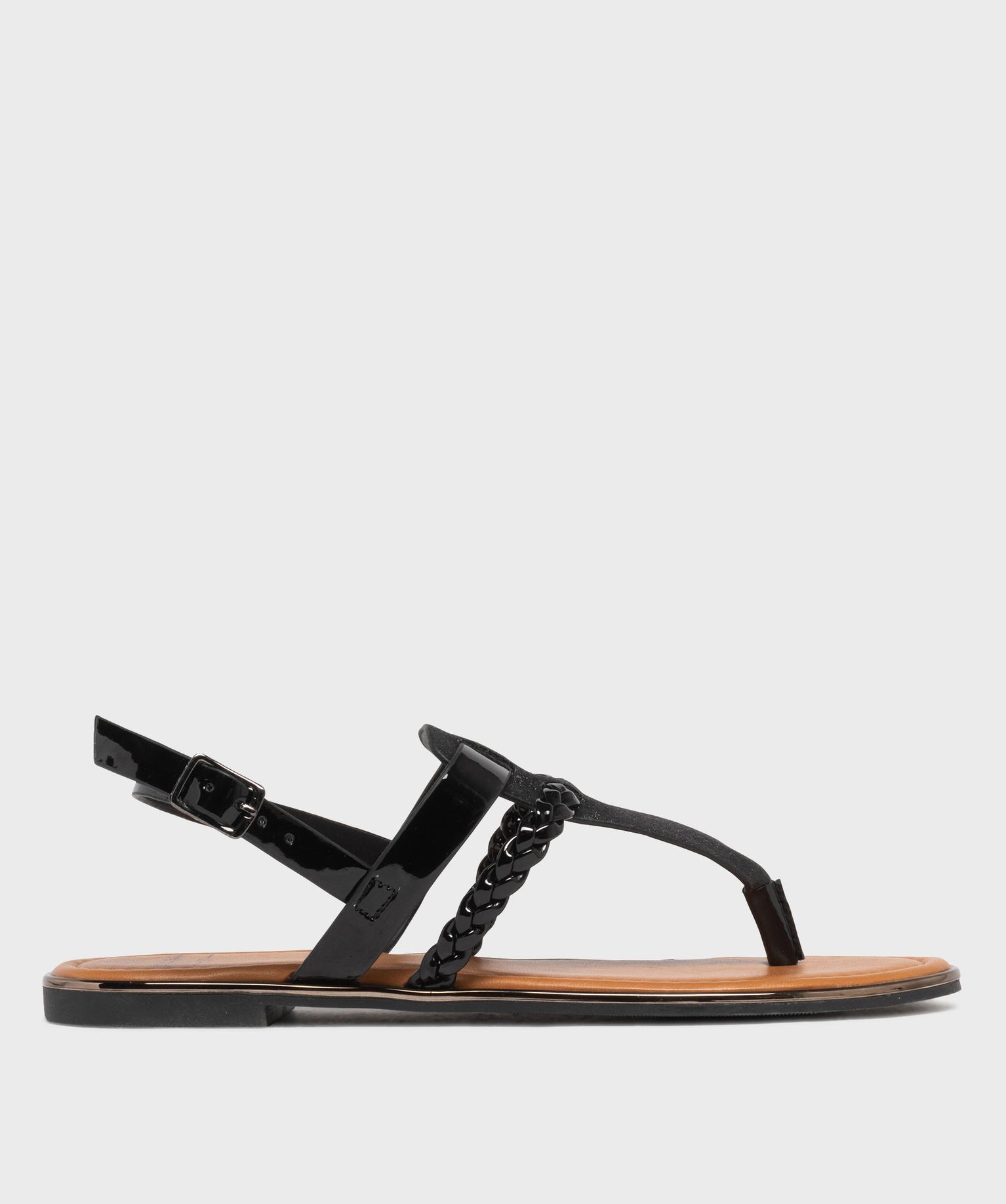 sandales metallisees a entredoigt femme - valentina baldano noir standard