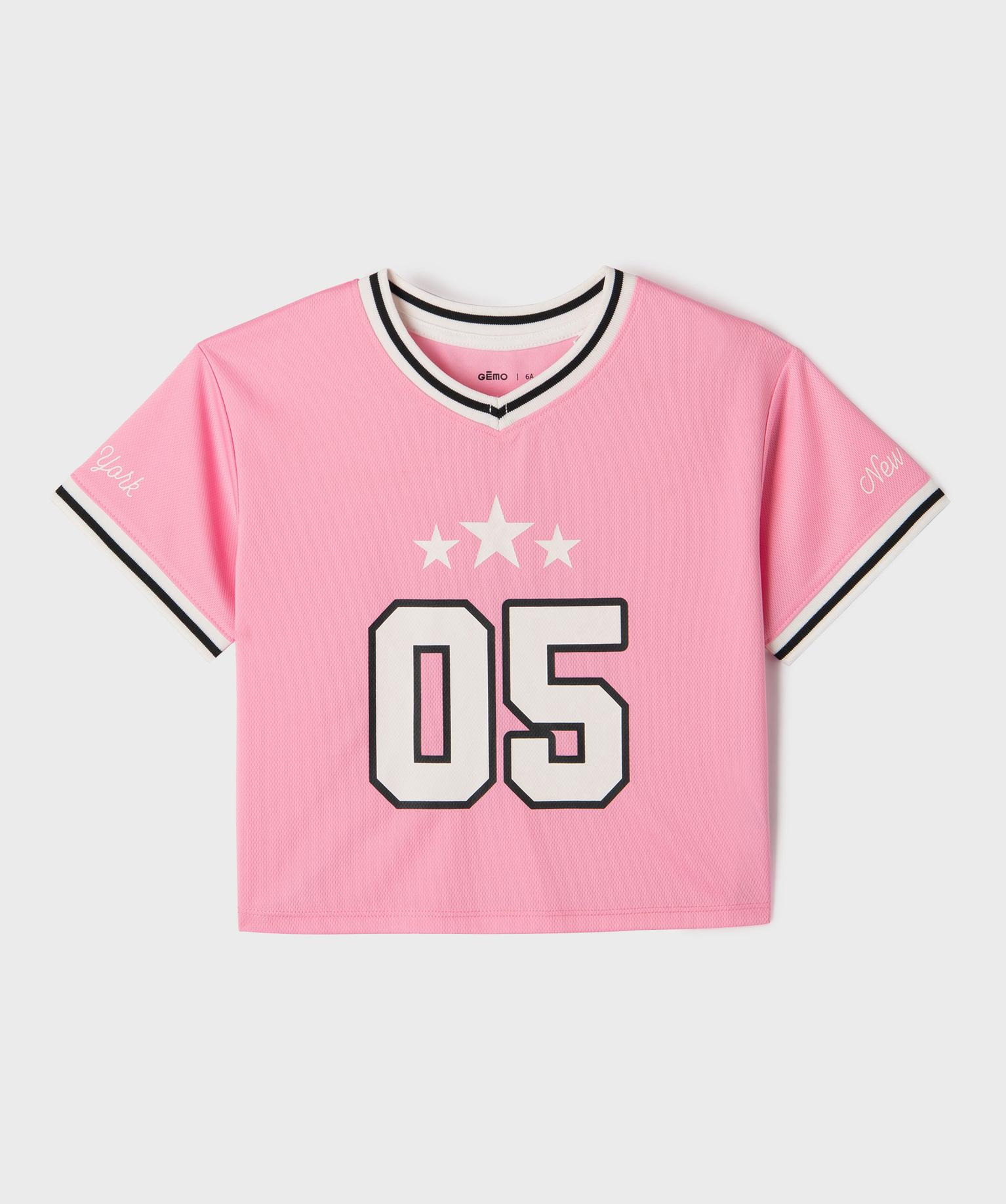 tee-shirt de sport court a manches courtes fille rose vif tee-shirts