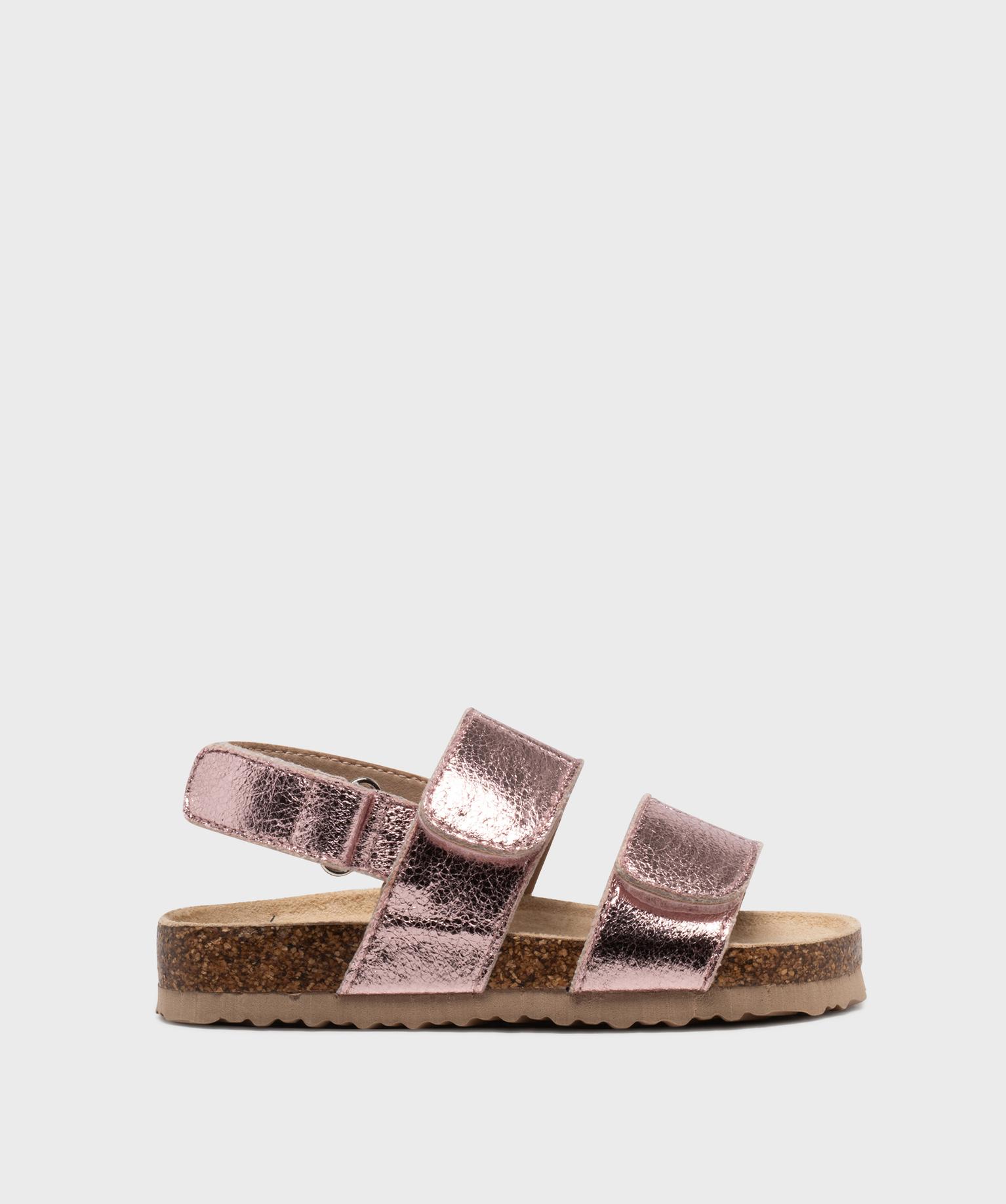 sandales a scratch en matiere metallisee fille - lovely wings rose standard