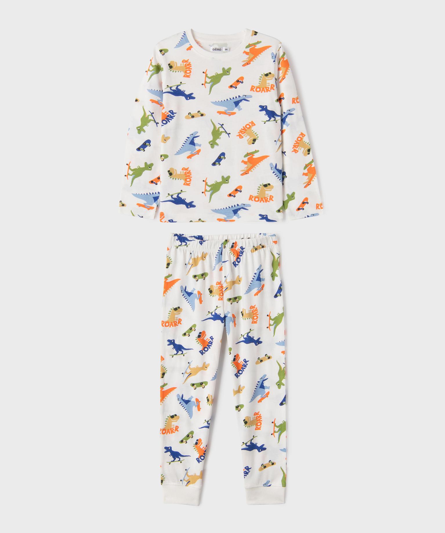 pyjama en coton a motifs dinosaures garcon multicolore