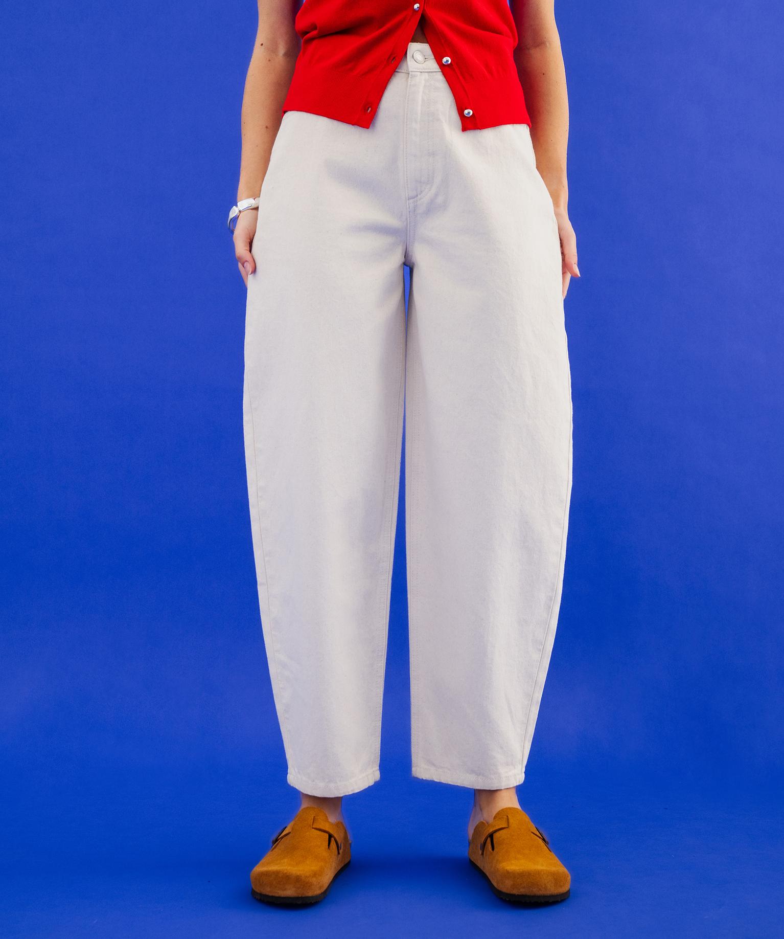 jean ballon femme beige